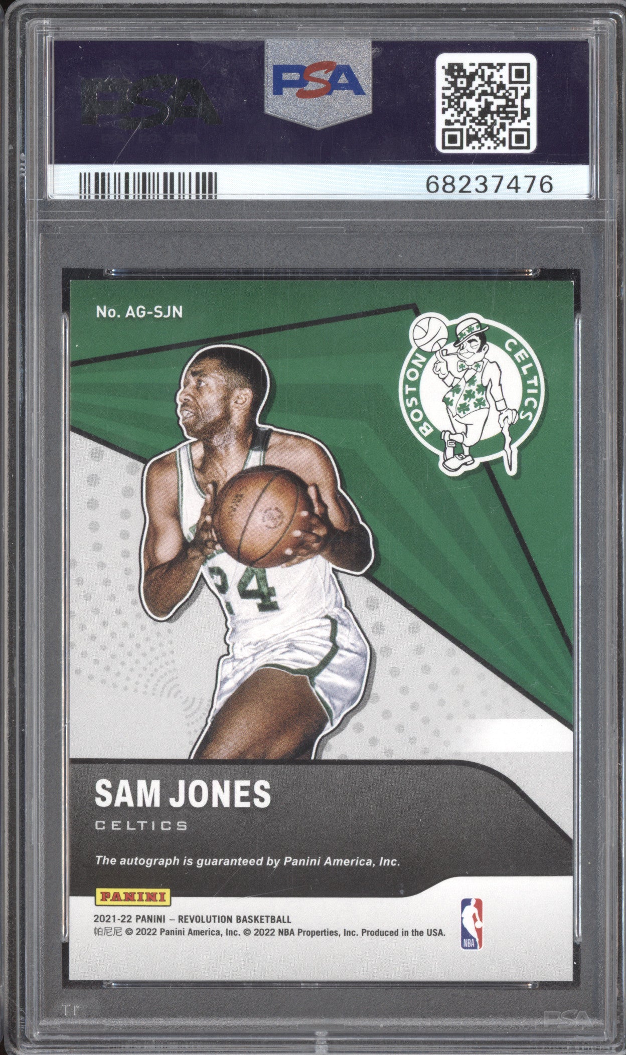 Sam Jones 2021-22 Panini Revolution AG-JGN Autographs PSA 9/10