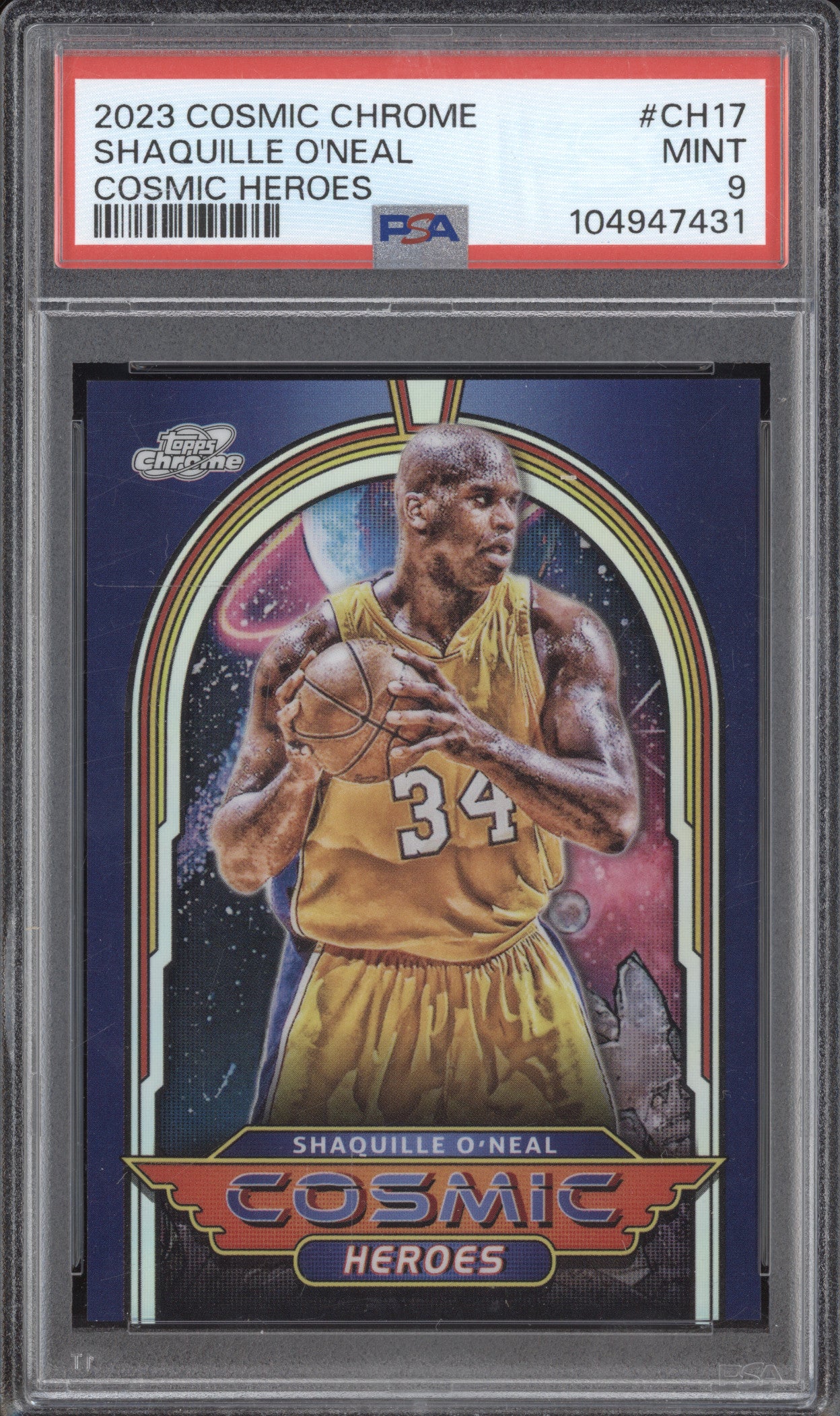 Shaquille O'Neal 2023-24 Topps Cosmic Chrome CH-17 Cosmic Heroes PSA 9
