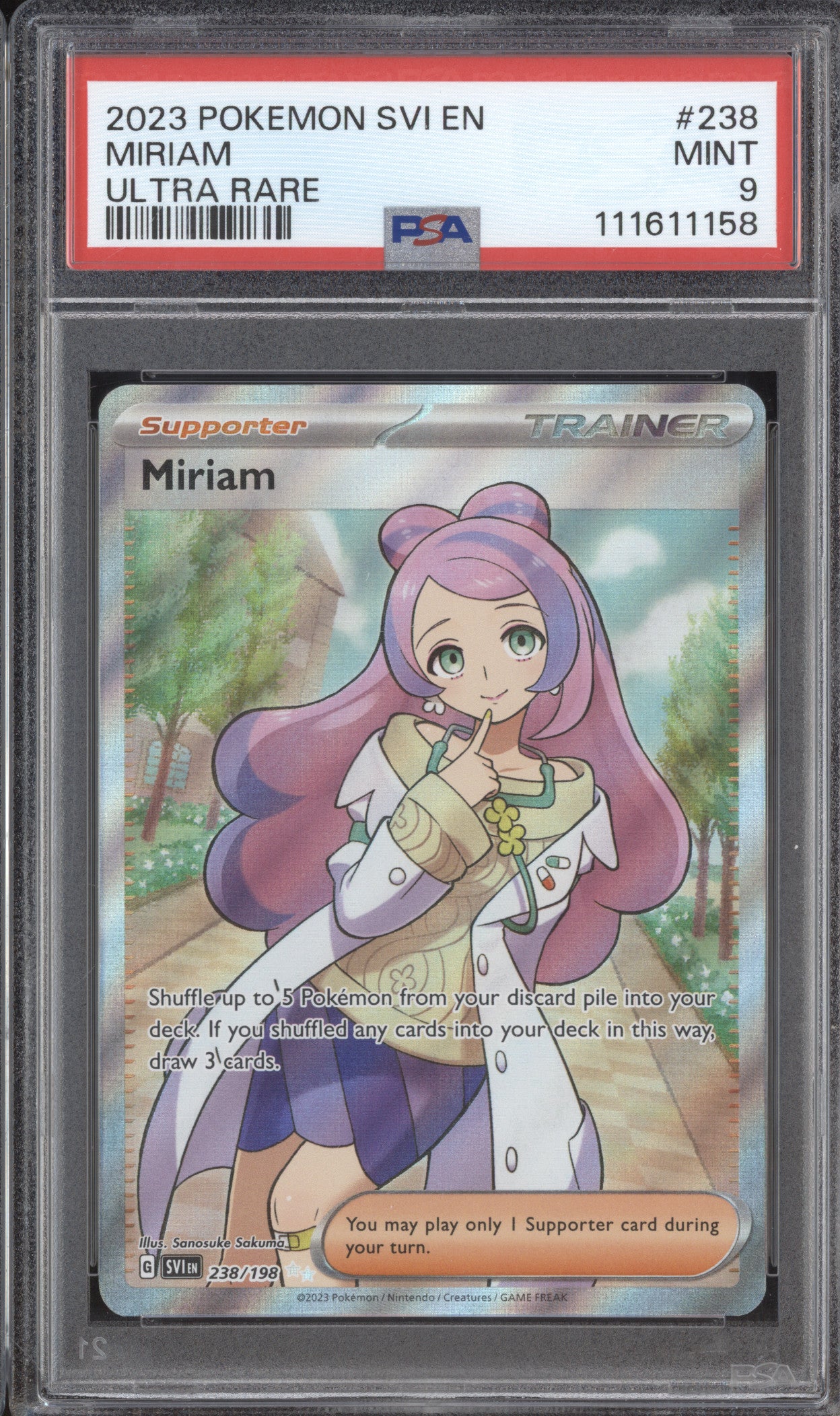 Miriam 2023 Pokemon Scarlet & Violet 238/198 Ultra Rare PSA 9