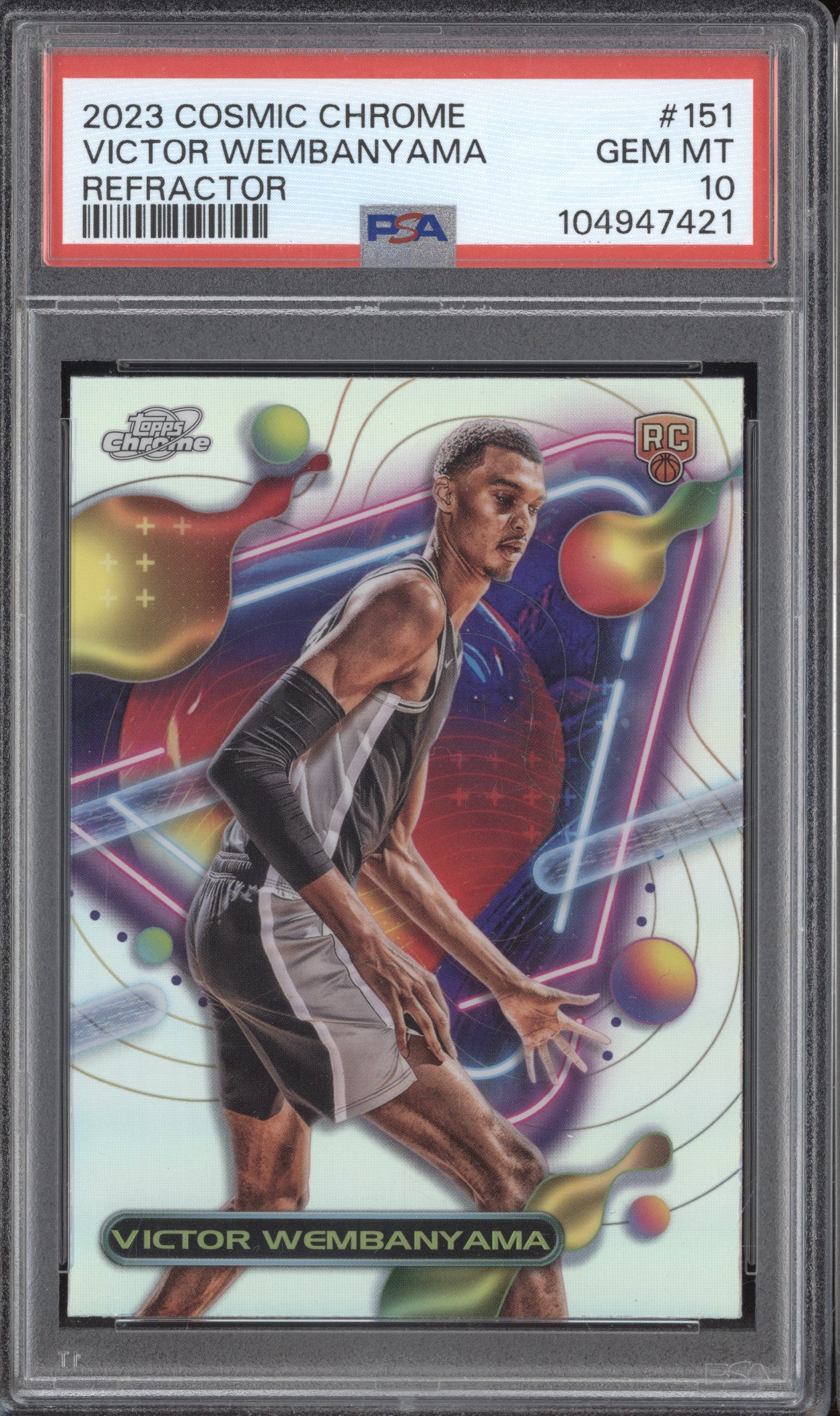 Victor Wembanyama 2023-24 Topps Cosmic Chrome 151 Refractor RC PSA 10