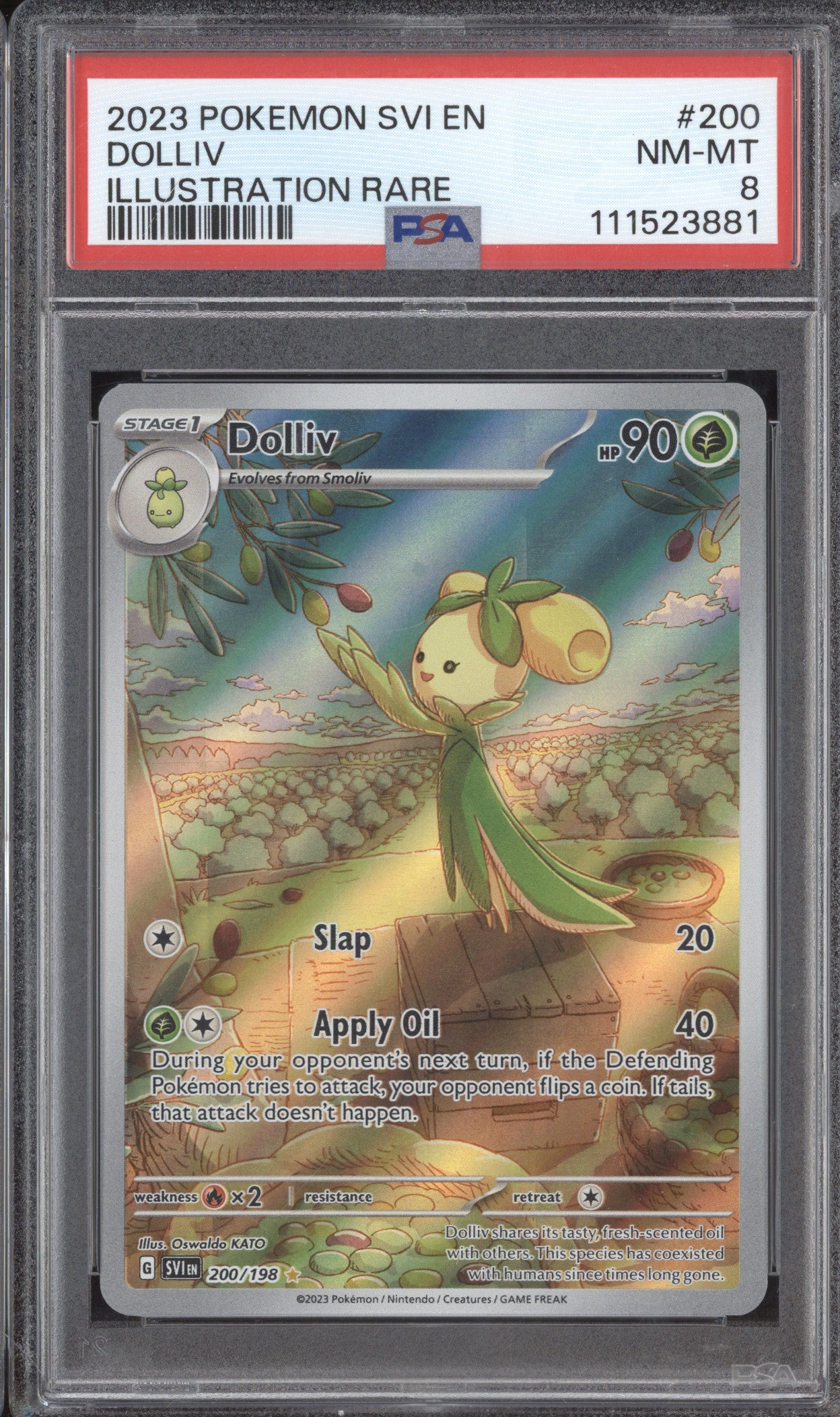 Dolliv 2023 Pokemon Scarlet & Violet 200/198 Illustration Rare PSA 8