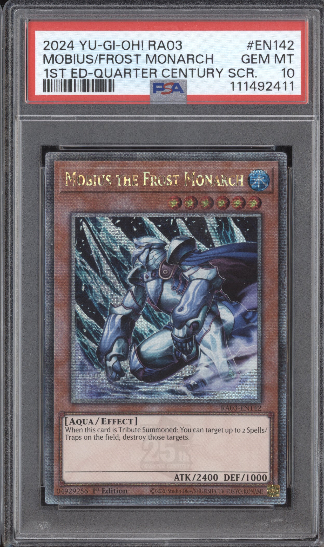 Mobius the Frost Monarch YuGiOh QC Bonanza RA03-EN142 1st Ed QCSR PSA 10