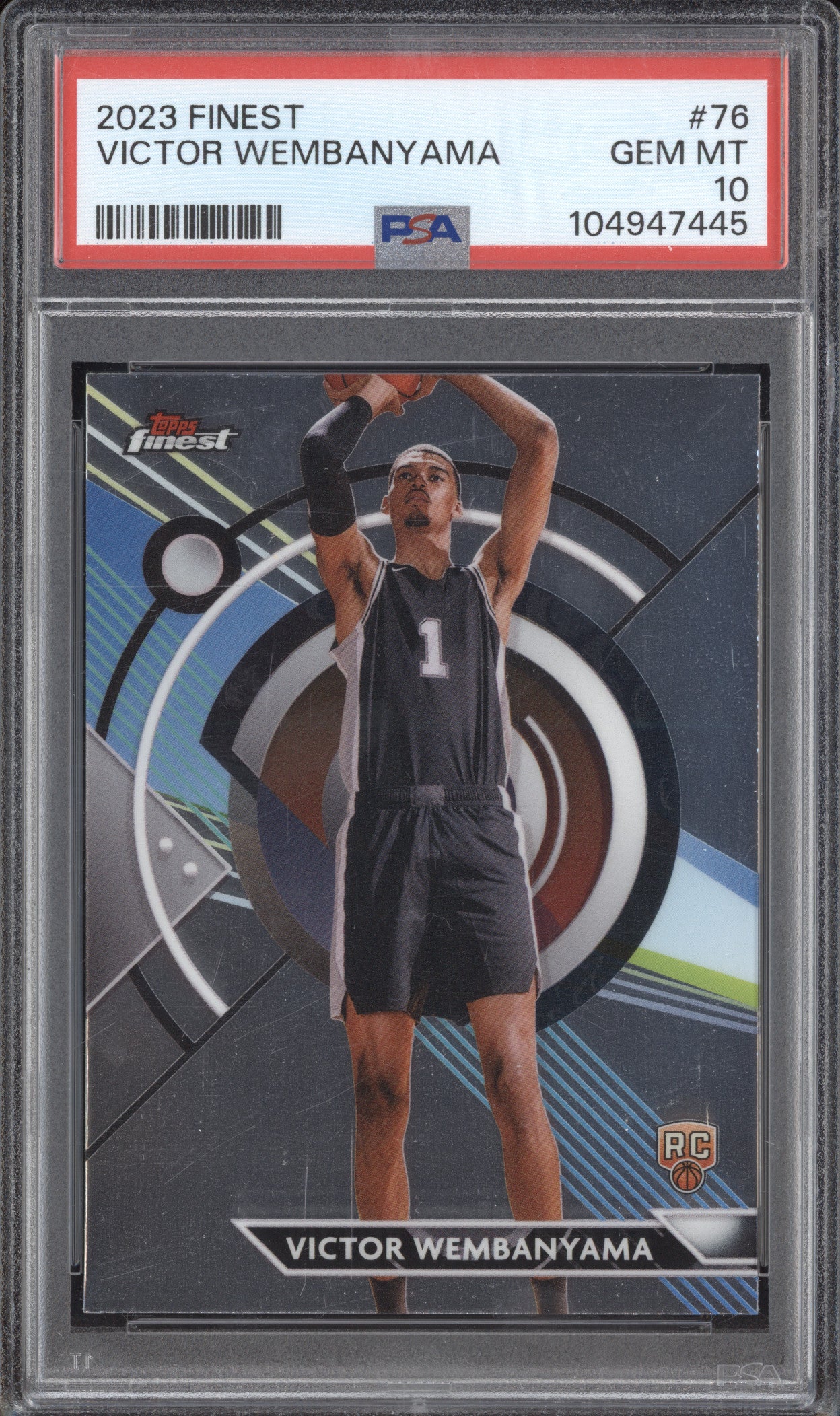 Victor Wembanyama 2023-24 Topps Finest 76 RC PSA 10
