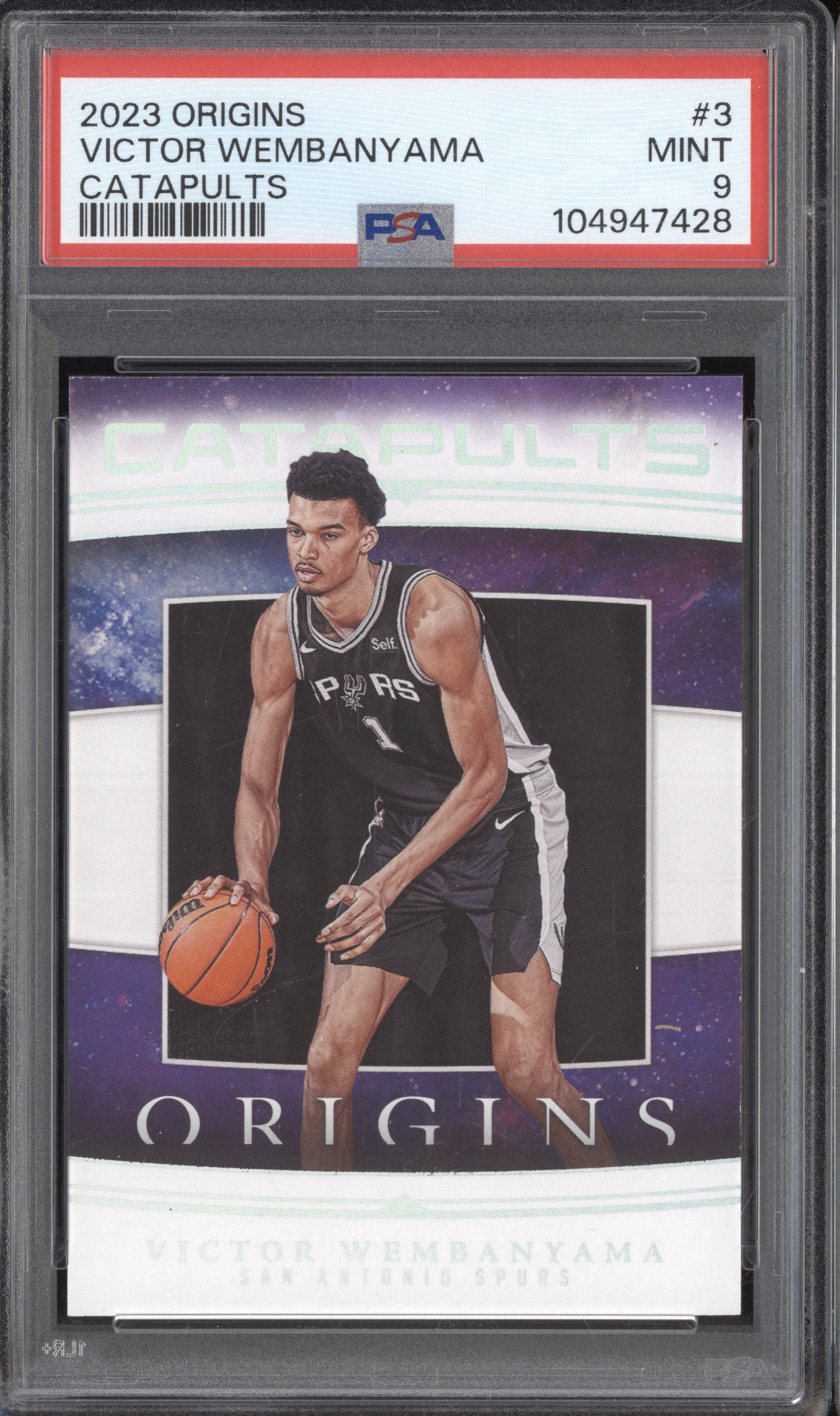 Victor Wembanyama 2023-24 Panini Origins 3 Catapults RC PSA 9