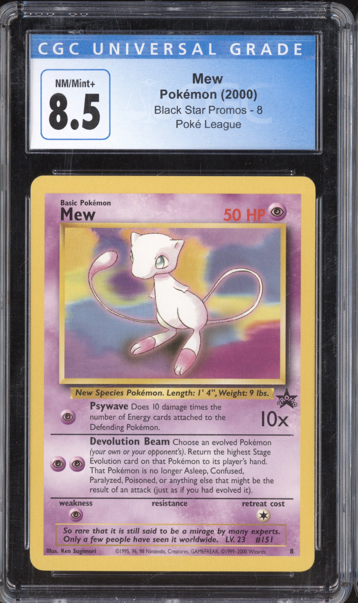Mew 2000 Pokemon Wizards of the Coast Promos 8 Black Star Promo CGC 8.5