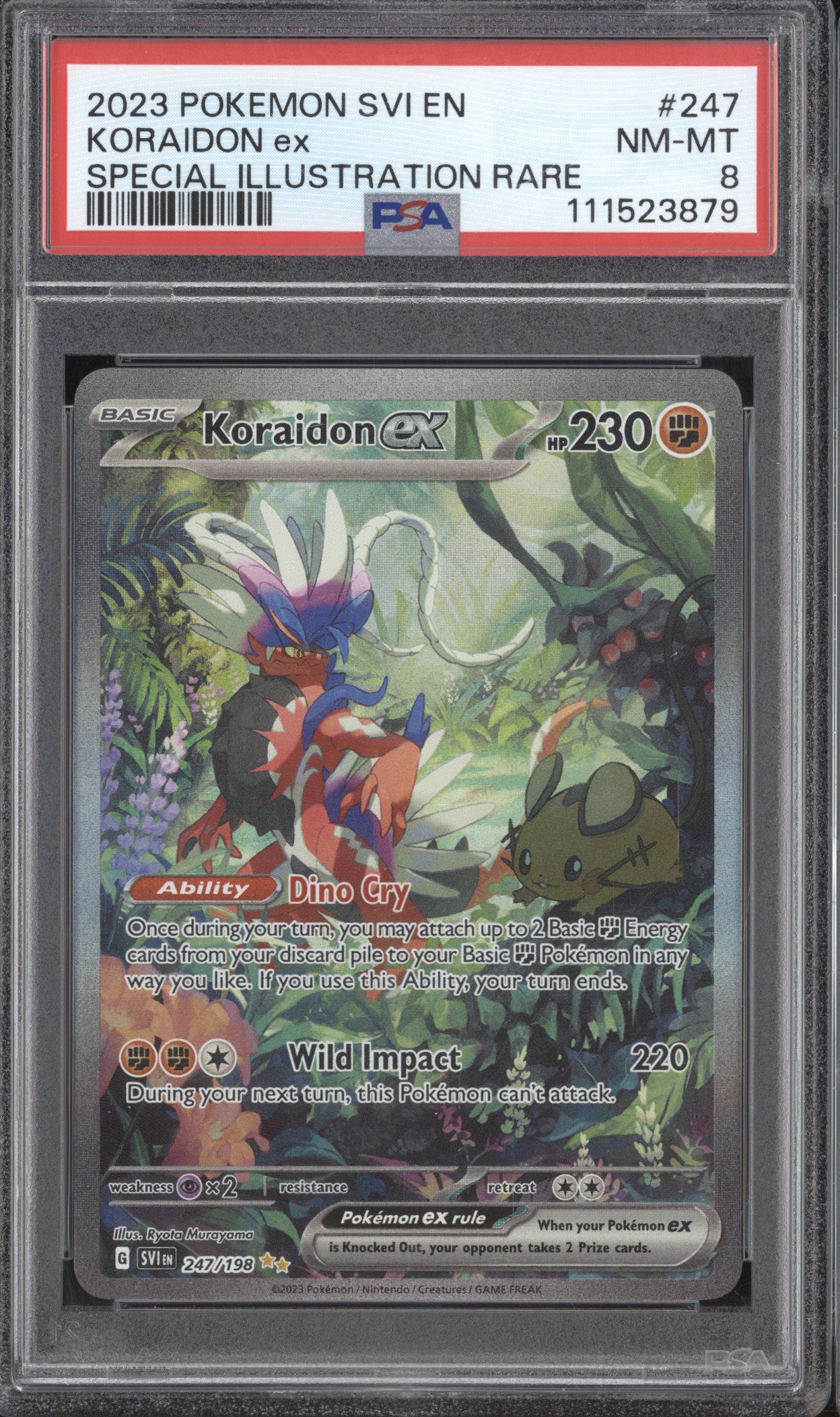 Koraidon ex 2023 Pokemon Scarlet & Violet 247 Special Illustration Rare PSA 8