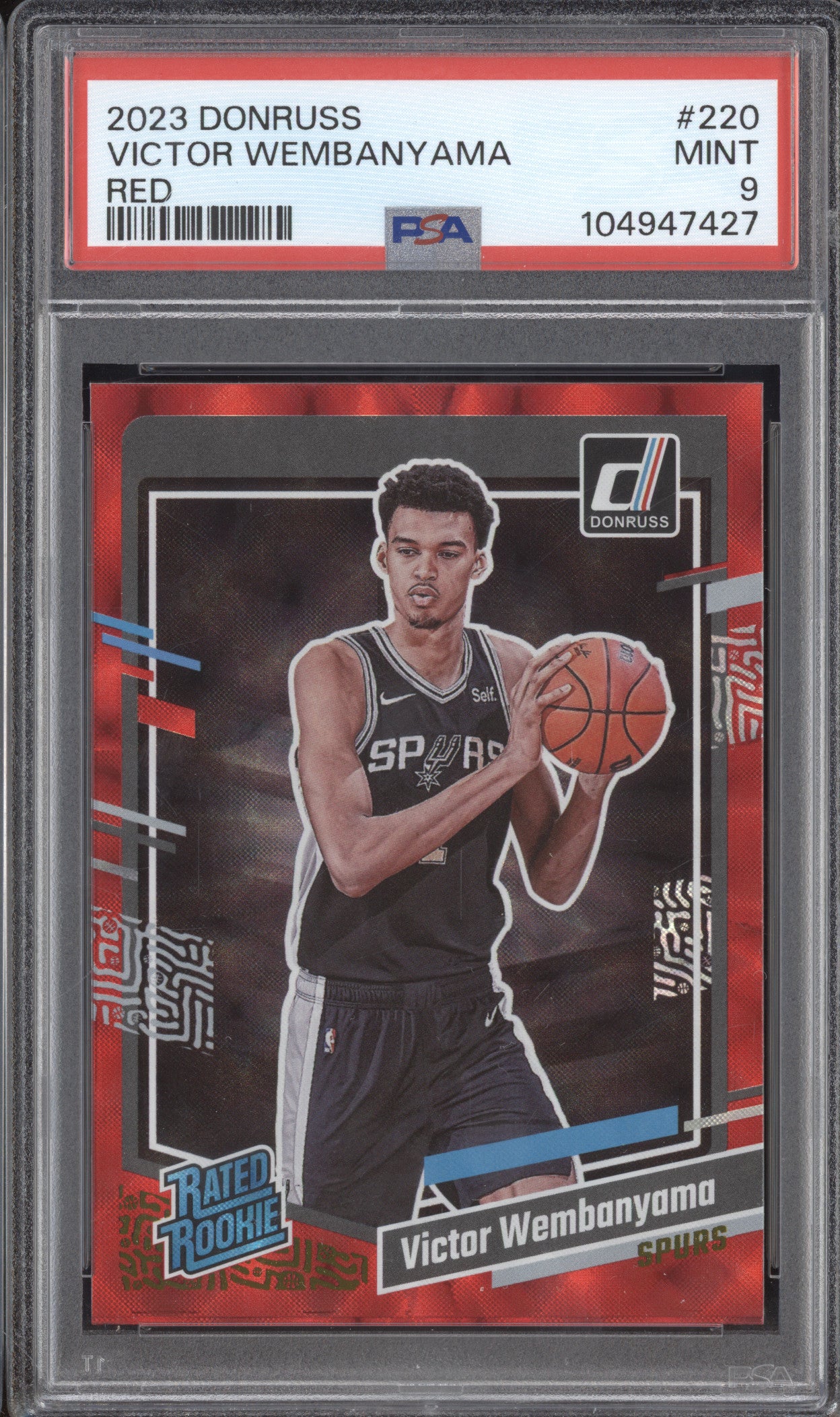 Victor Wembanyama 2023-24 Panini Donruss 220 Red RC PSA 9