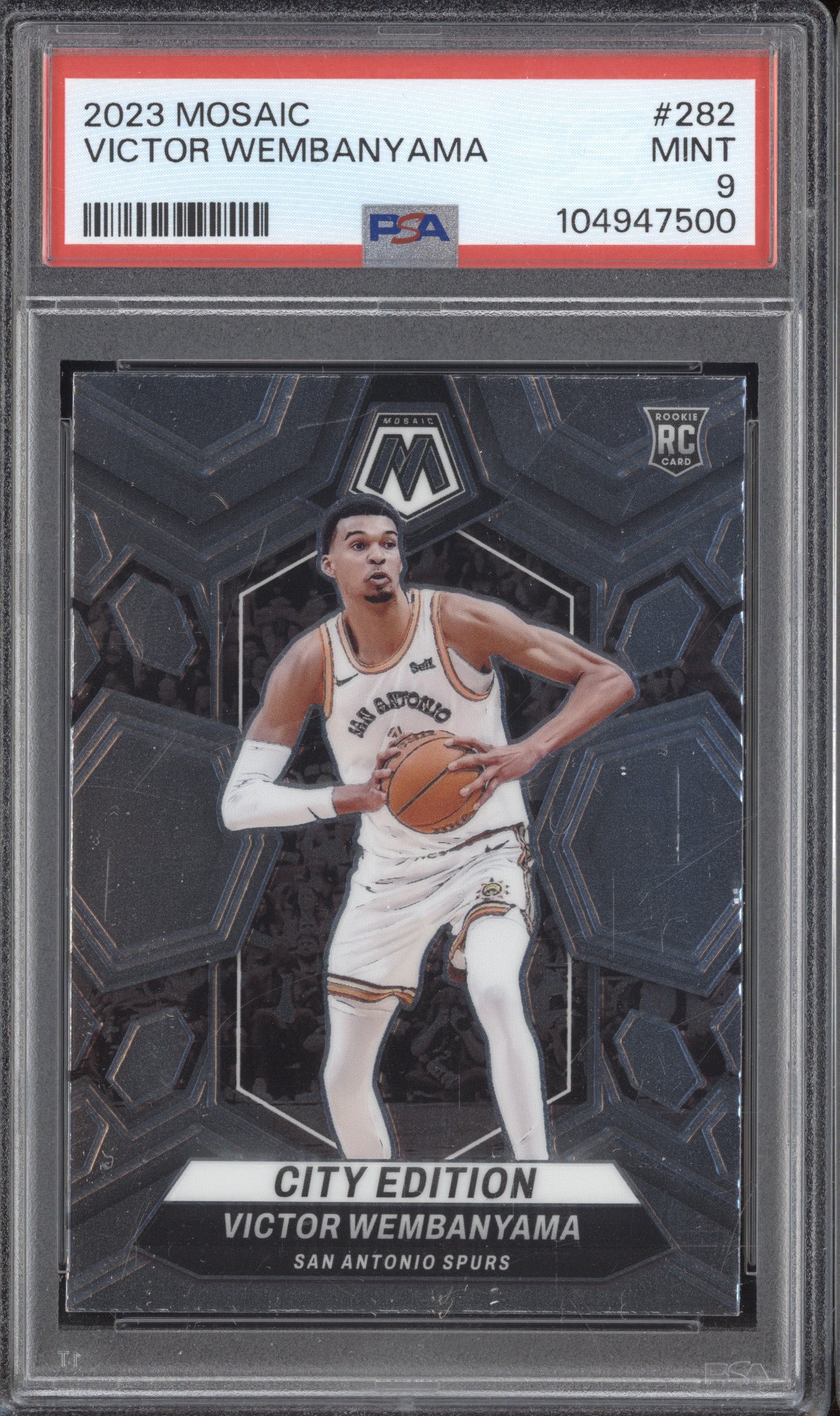 Victor Wembanyama 2023-24 Panini Mosaic 282 RC PSA 9