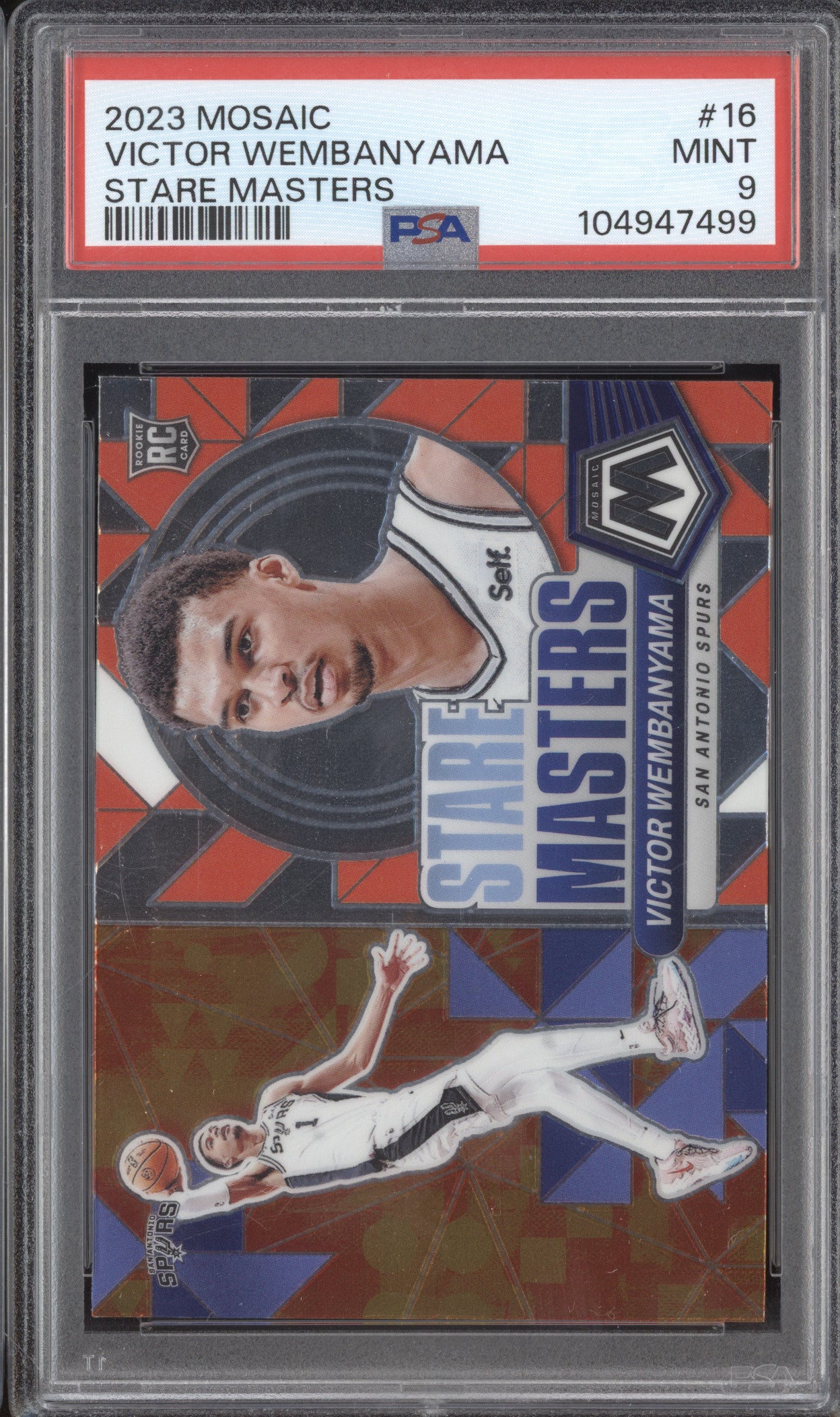 Victor Wembanyama 2023-24 Panini Mosaic 16 Stare Masters RC PSA 9