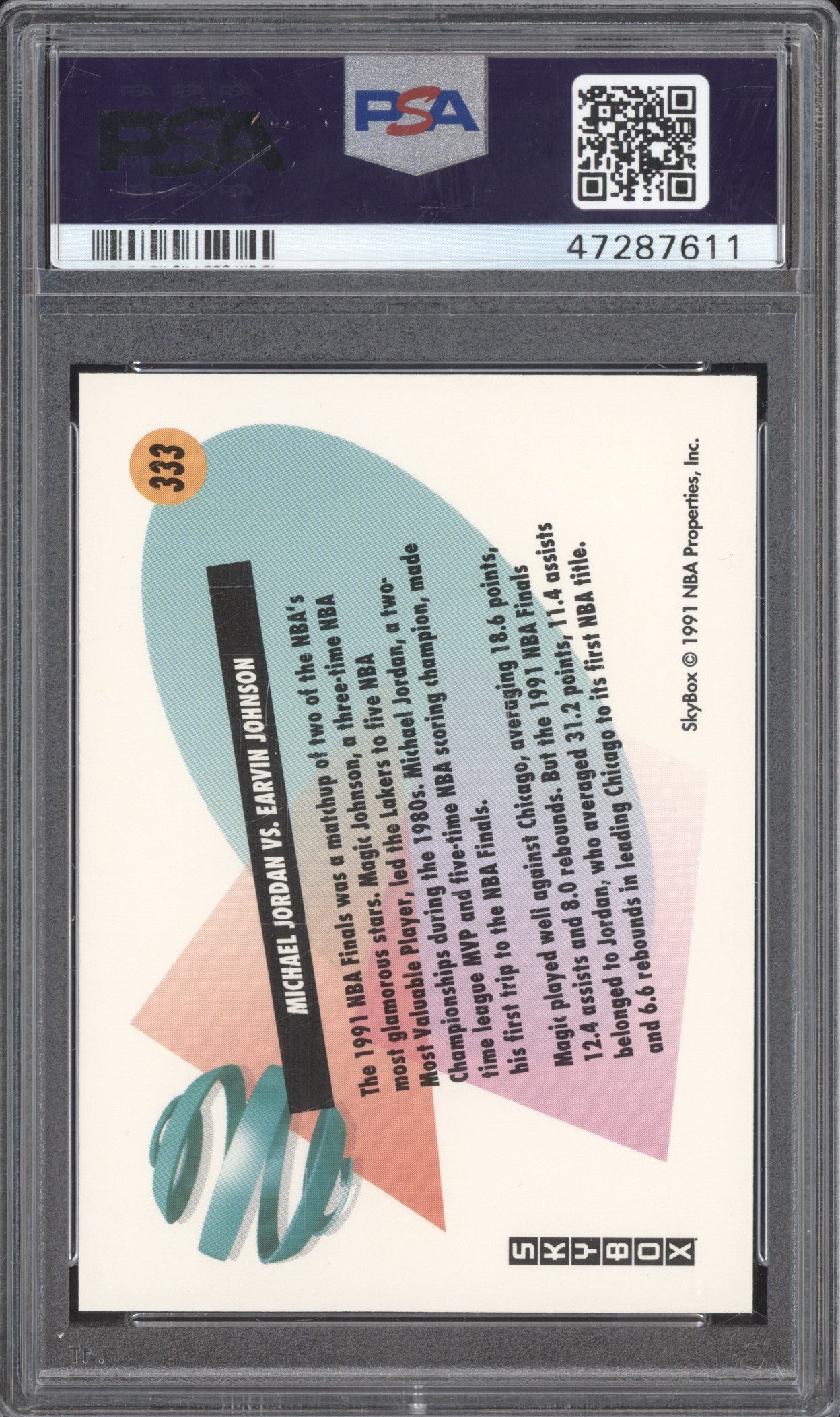 Michael vs Magic 1991 Skybox 333 PSA 9