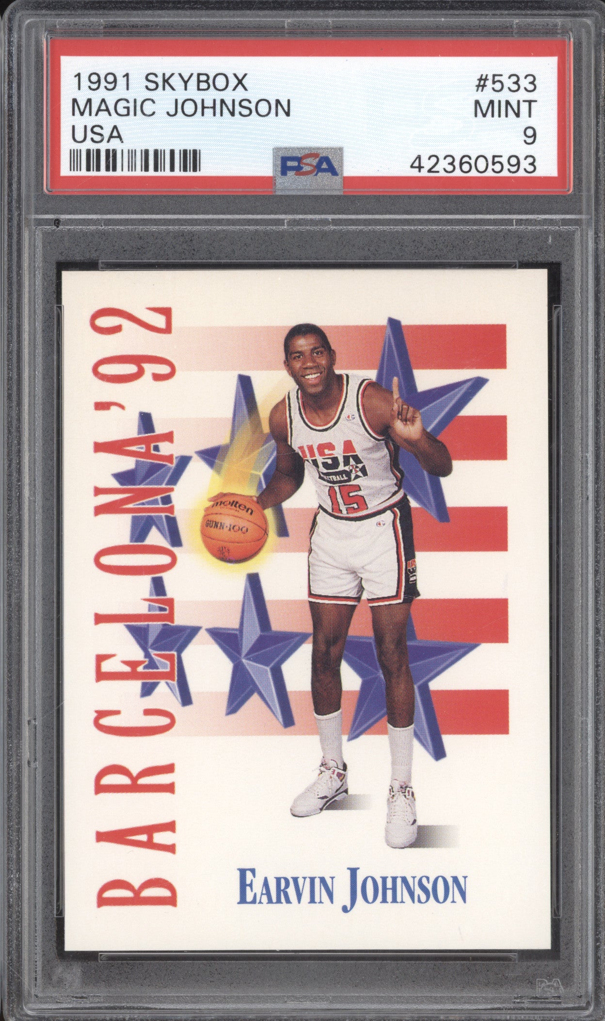 Magic Johnson 1991 Skybox 533 USA PSA 9