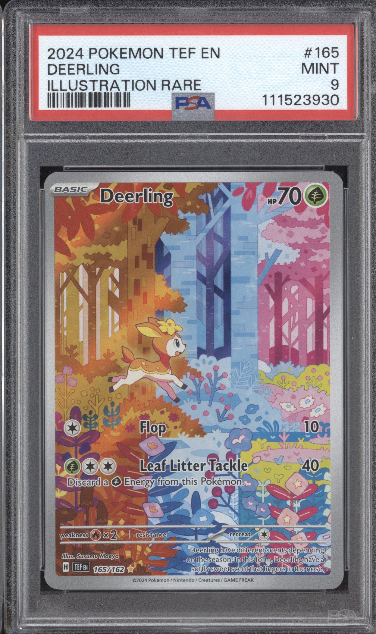 Deerling 2024 Pokemon Temporal Forces 165/162 Illustration Rare PSA 9