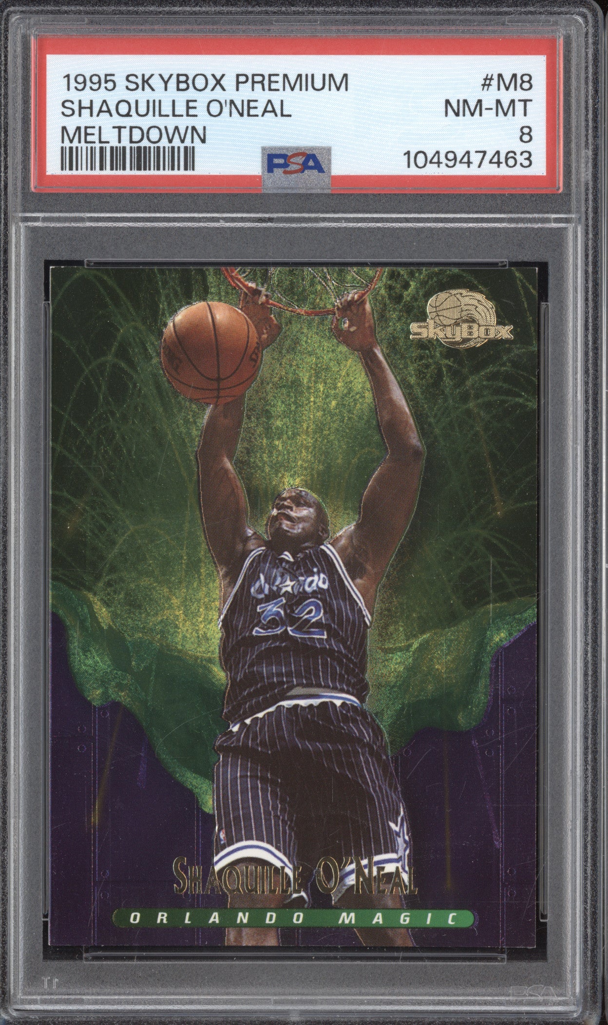 Shaquille O'Neal 1995-96 Skybox Premium M8 Meltdown PSA 8