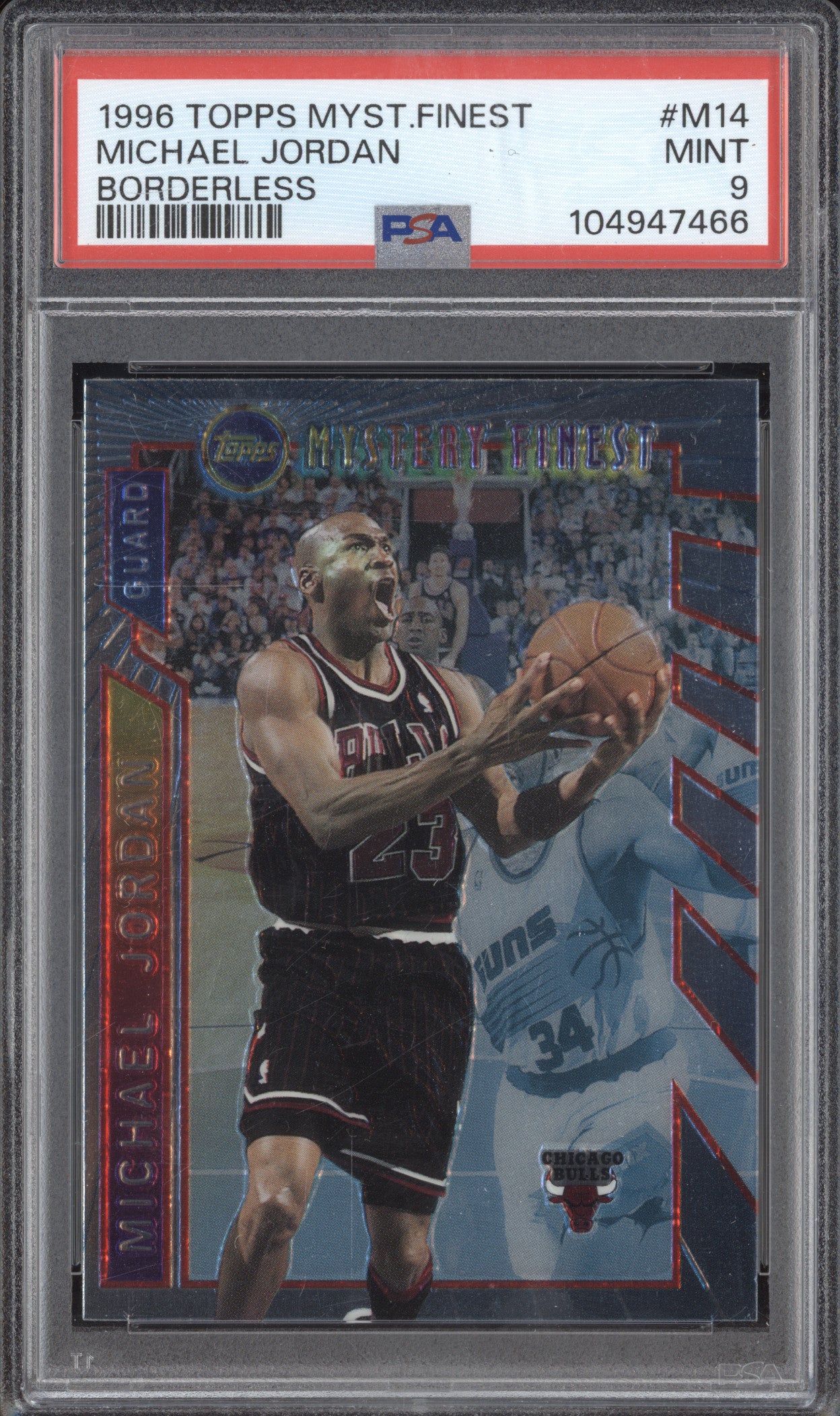 Michael Jordan 1996-97 Topps Mystery Finest M14 Borderless PSA 9