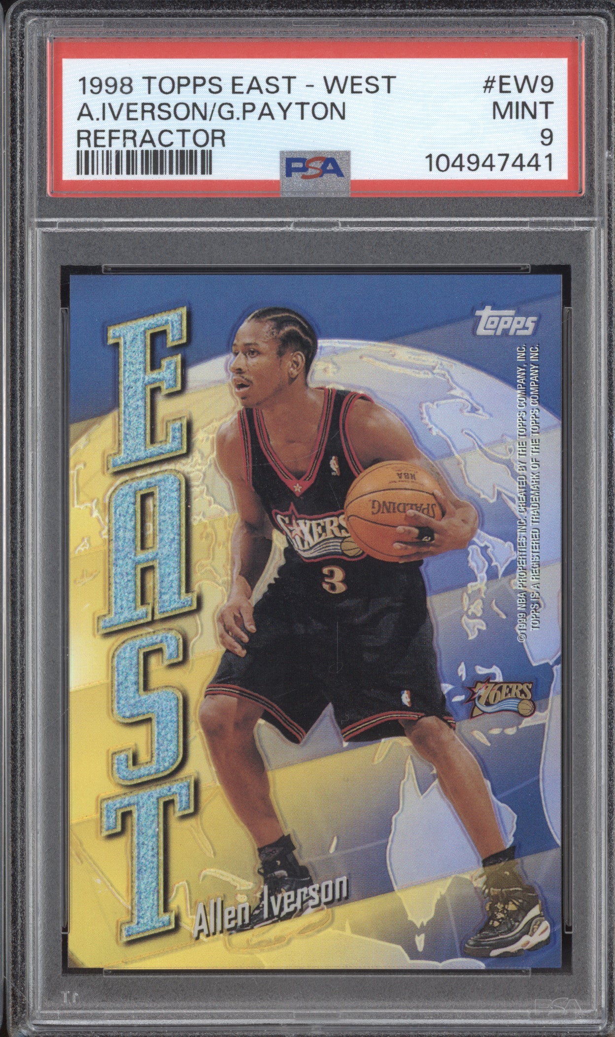 Iverson Payton 1998-99 Topps East - West EW9 Refractor PSA 9