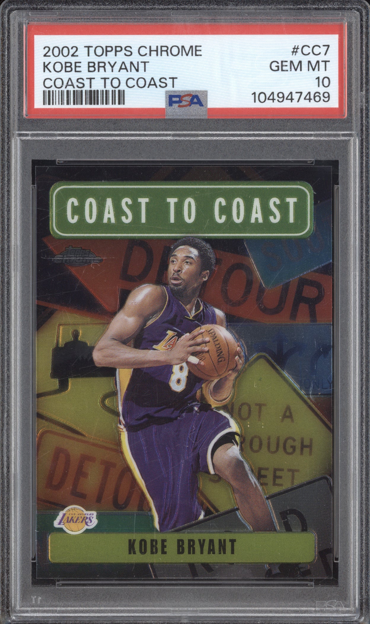 Kobe Bryant 2002-03 Topps Chrome CC7 Coast to Coast PSA 10