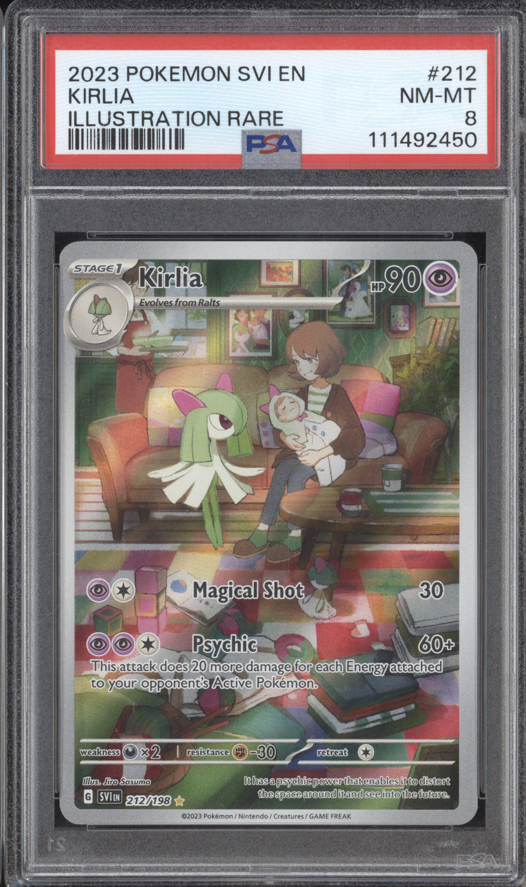 Kirlia 2023 Pokemon Scarlet & Violet 212/198 Illustration Rare PSA 8