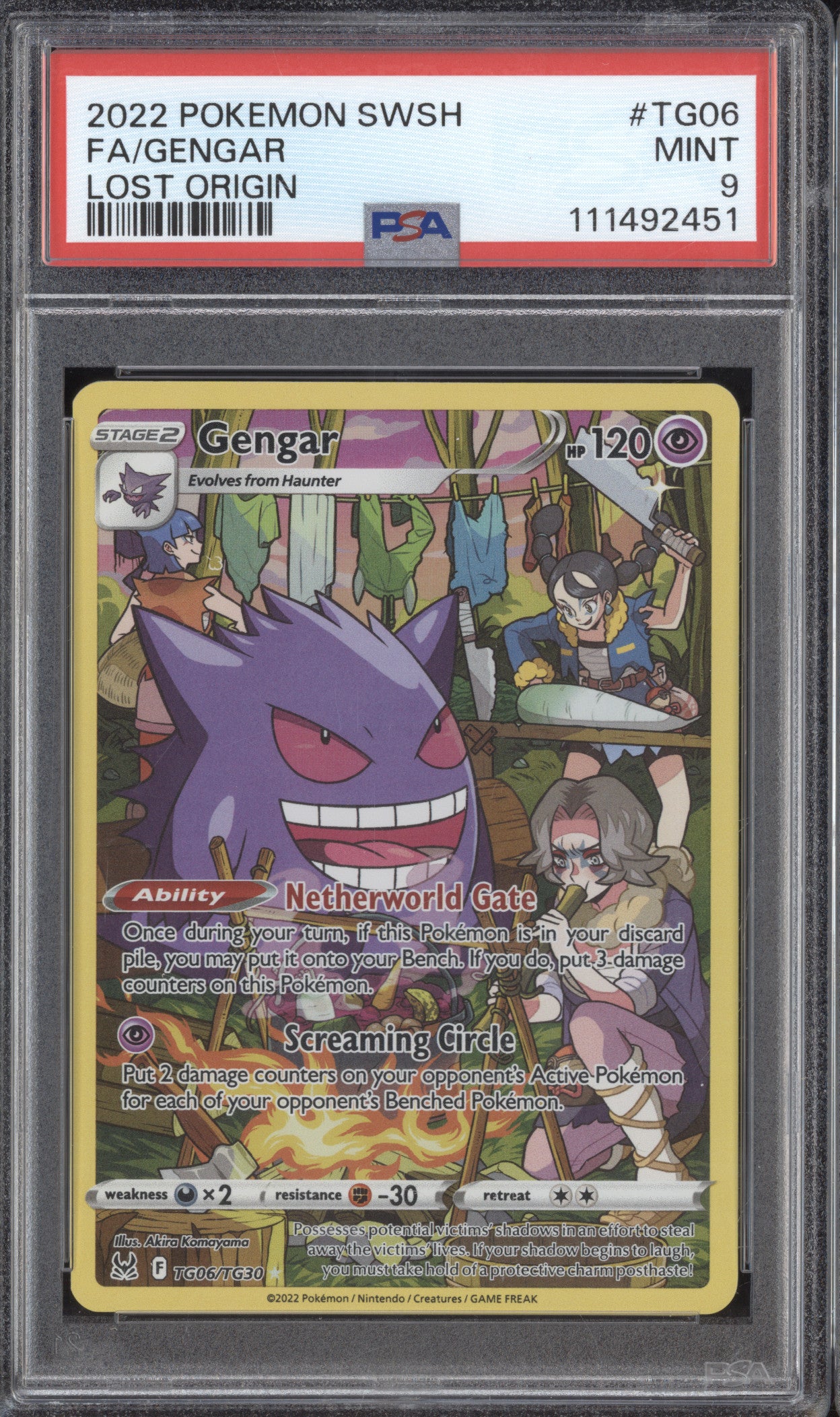 Gengar 2022 Pokemon Lost Origin TG06/TG30 Full Art PSA 9
