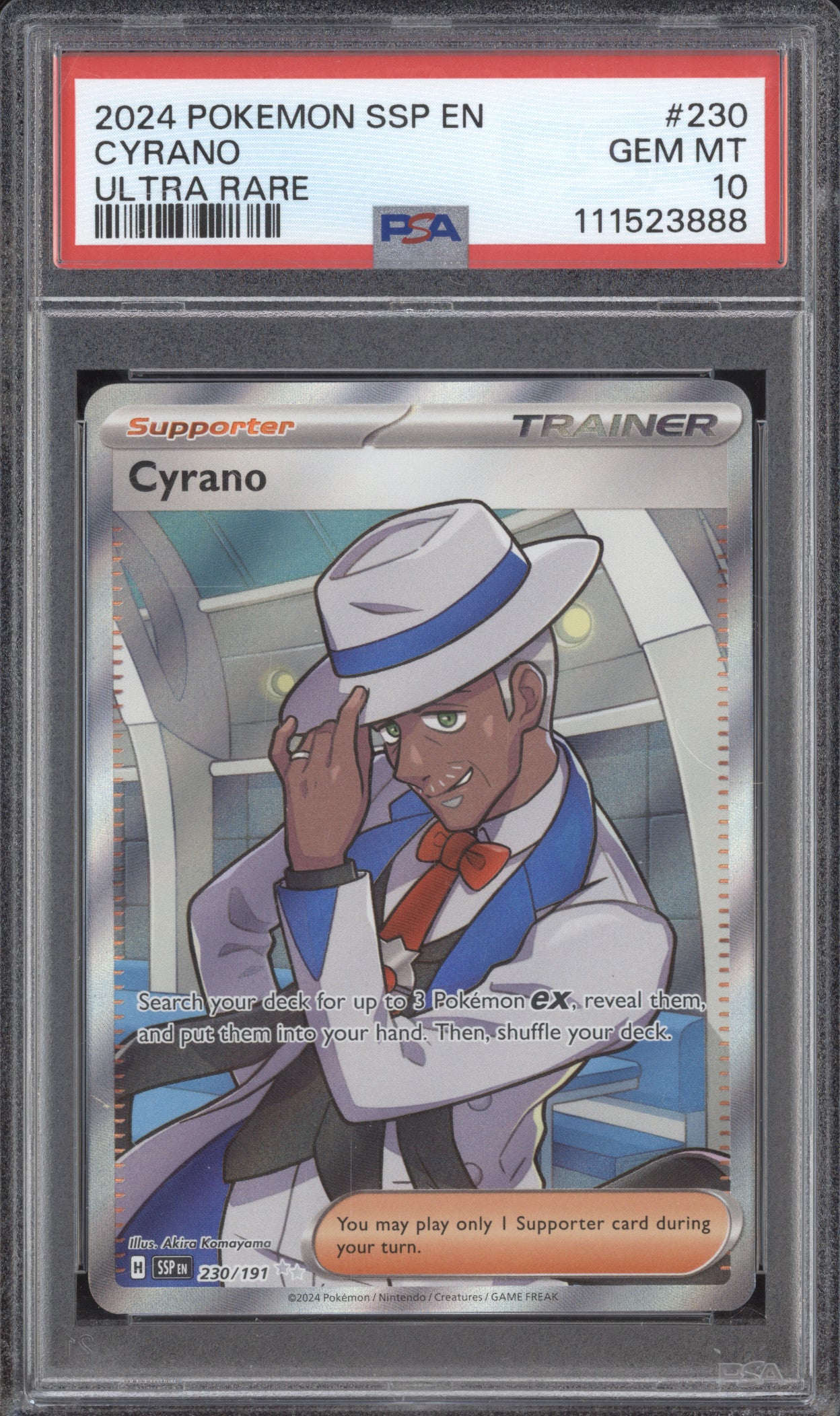 Cyrano 2024 Pokemon Surging Sparks 230/191 Ultra Rare PSA 10