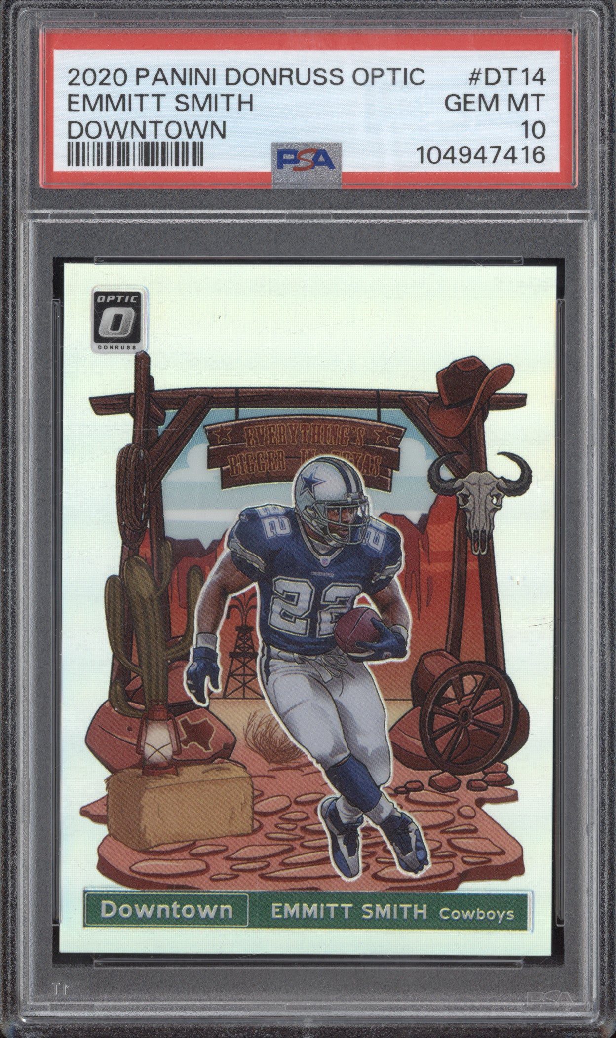 Emmitt Smith 2020 Panini Donruss Optic DT-14 Downtown PSA 10