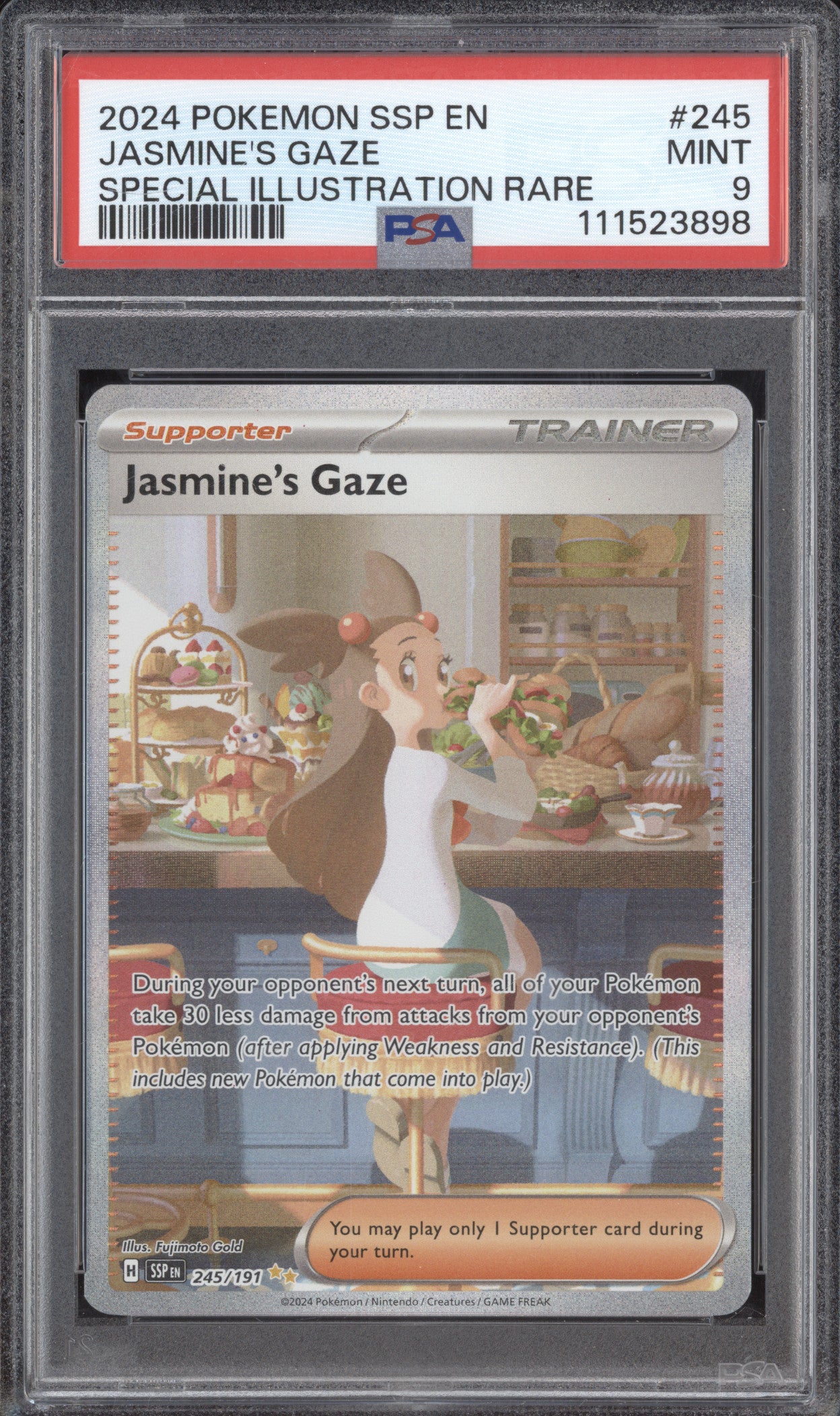 Jasmine's Gaze 2024 Pokemon Surging Sparks 245 Special Illustration Rare PSA 9