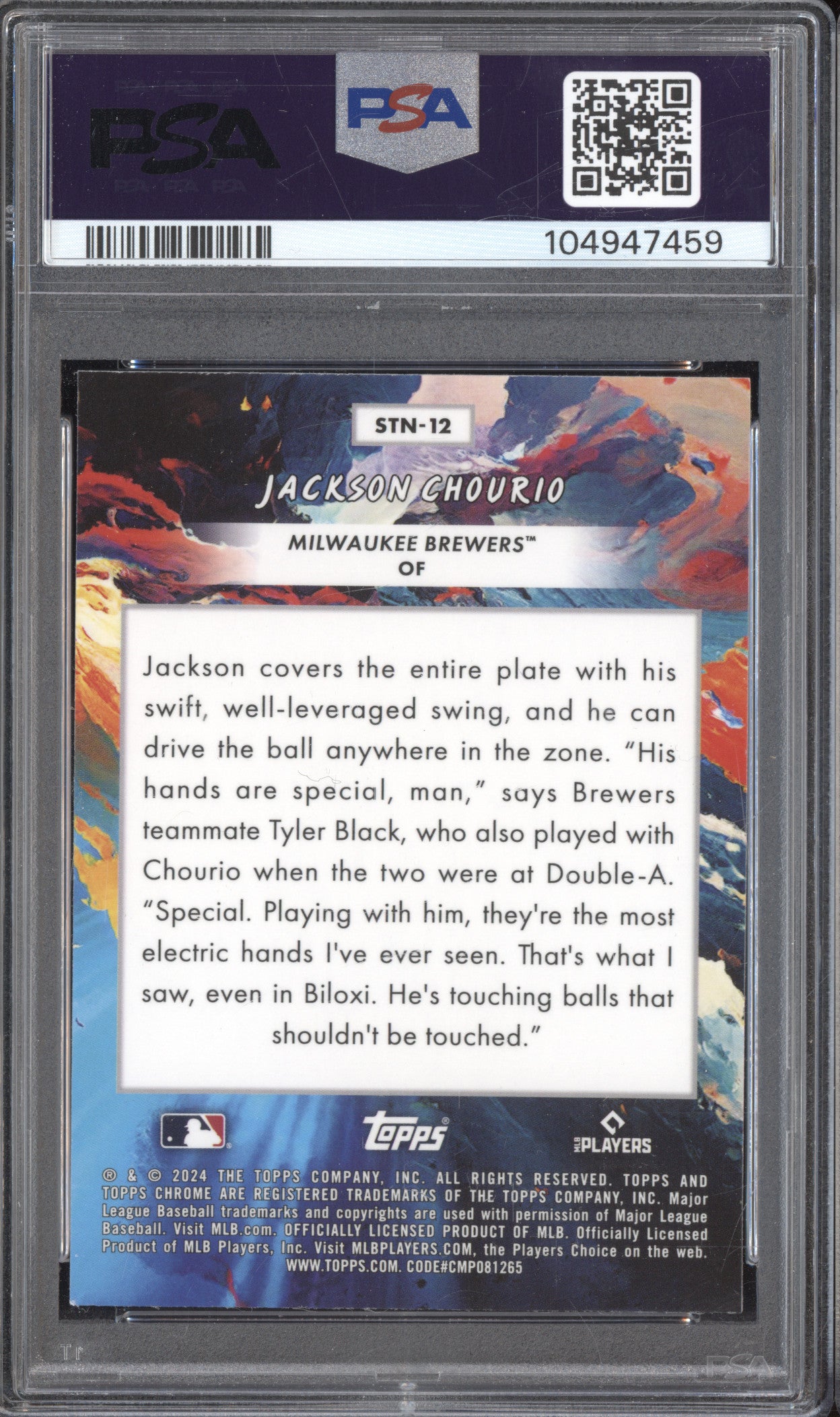 Jackson Chourio 2024 Topps Chrome Cosmic STN-12 Stars in the Night RC PSA 9