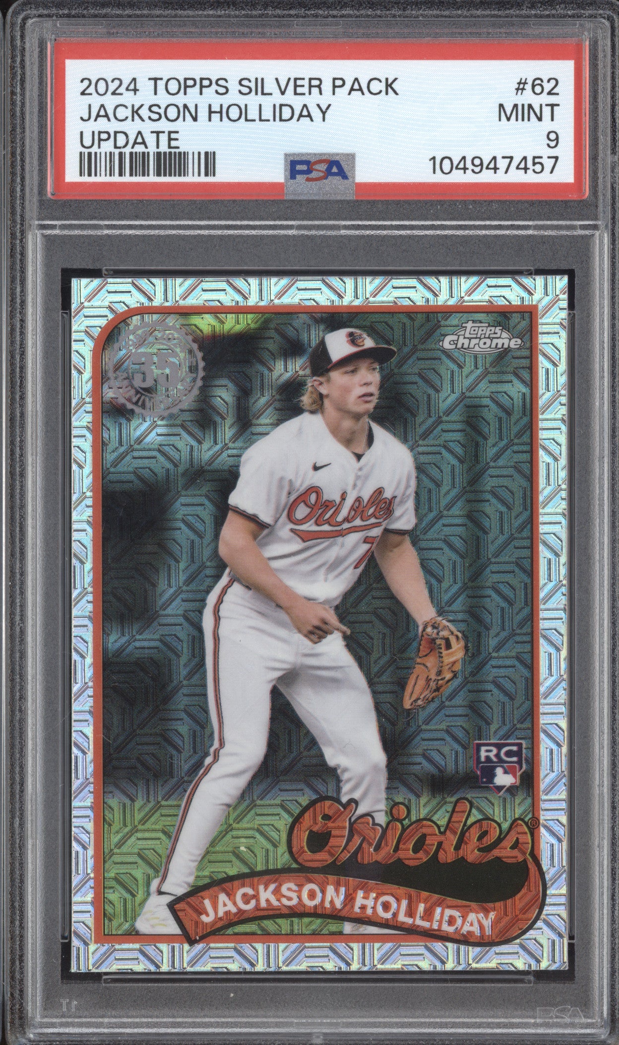 Jackson Holliday 2024 Topps Silver Pack T89CU-62 Update RC PSA 9