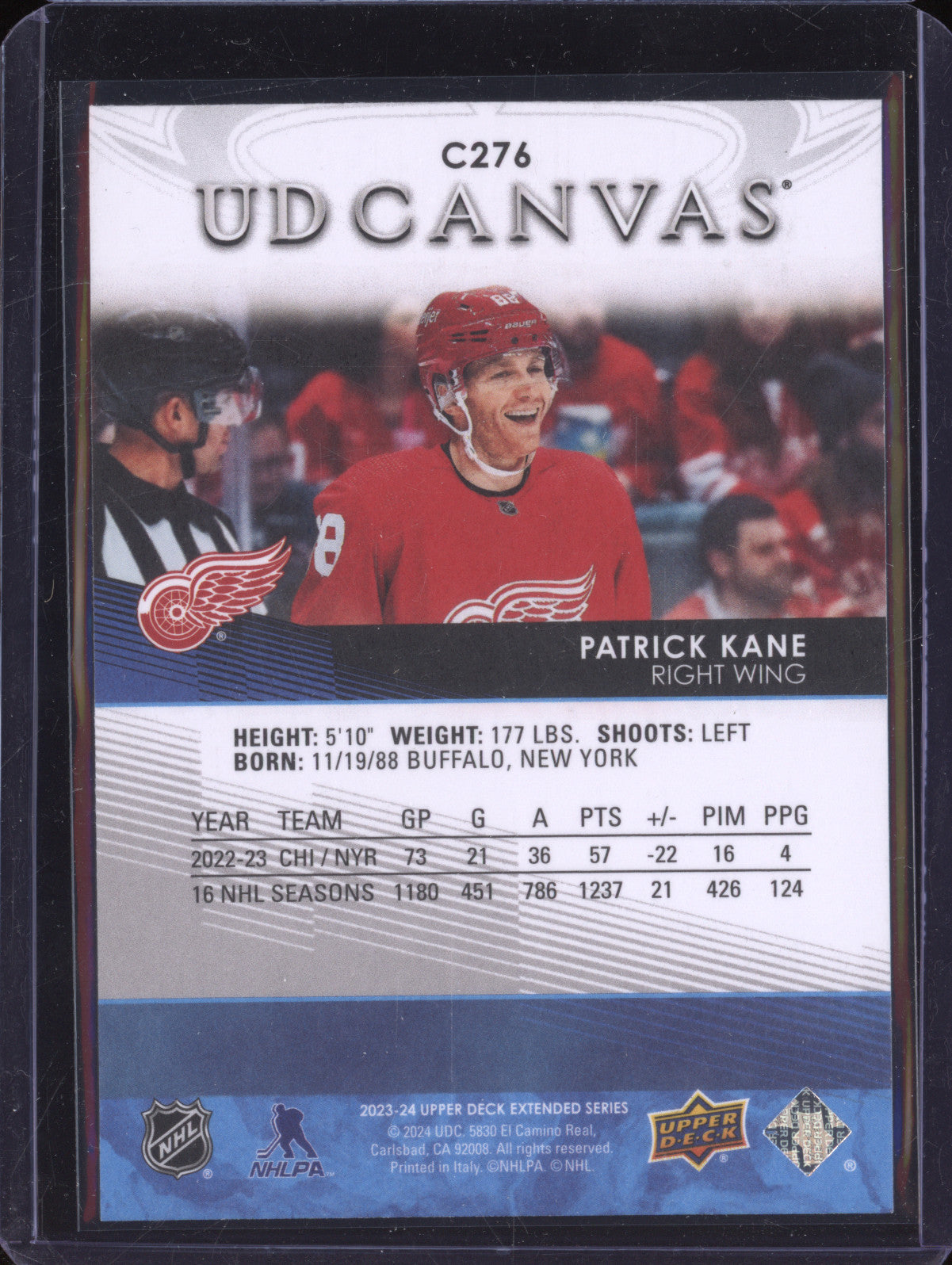 Patrick Kane 2023-24 Upper Deck Extended Series C276 UD Canvas