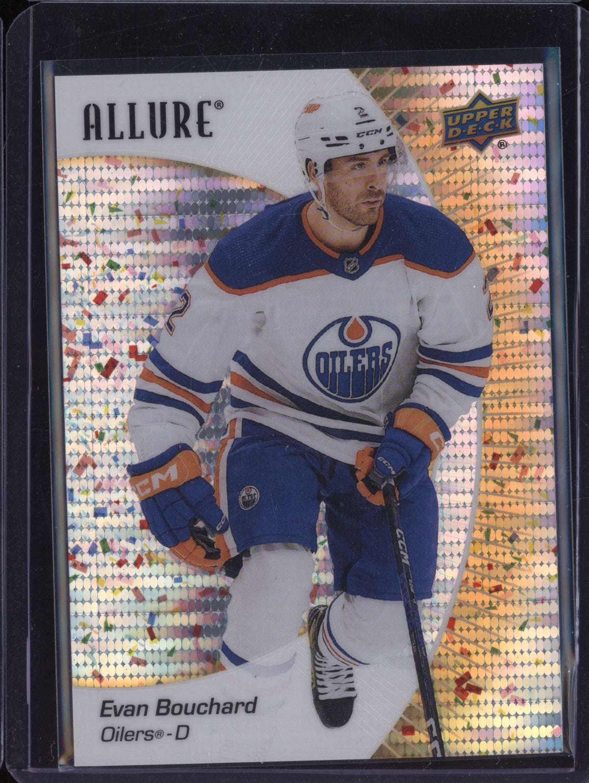 Evan Bouchard 2023-24 Upper Deck Allure 47 Gold Glitter Bomb 121/199