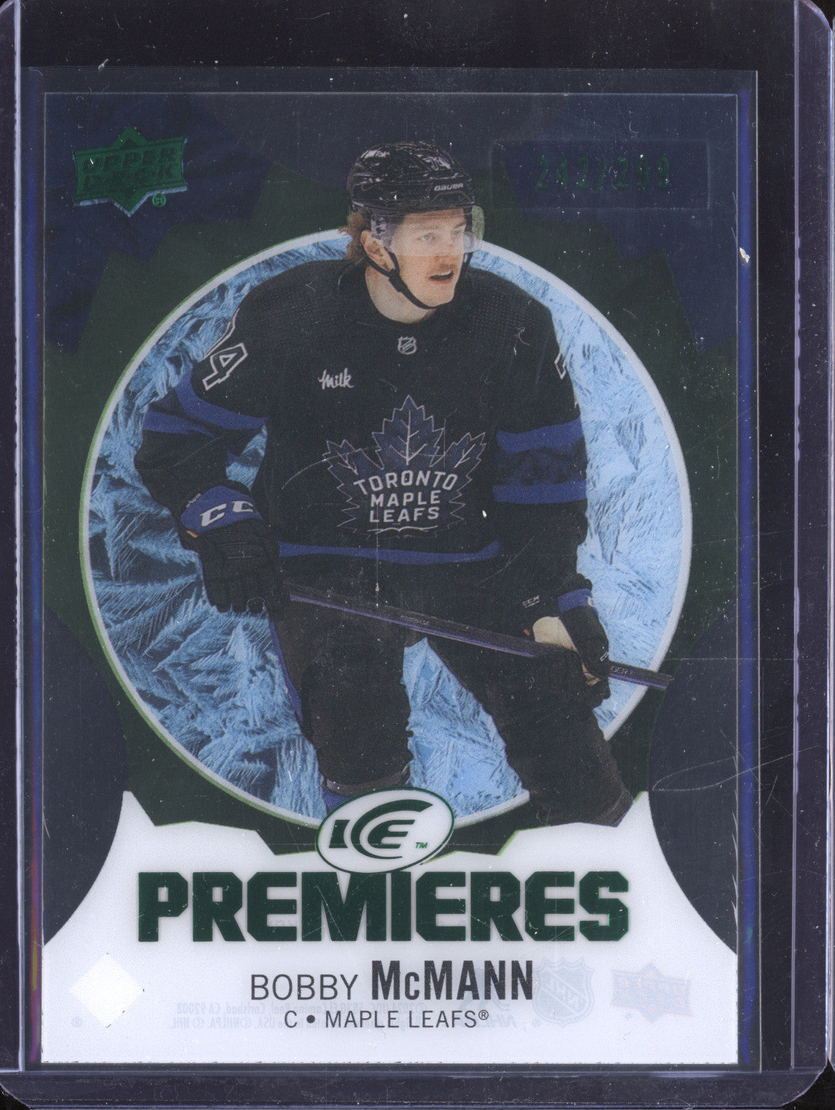 Bobby McMann 2023-24 Upper Deck Ice 221 Ice Premieres Green 242/299