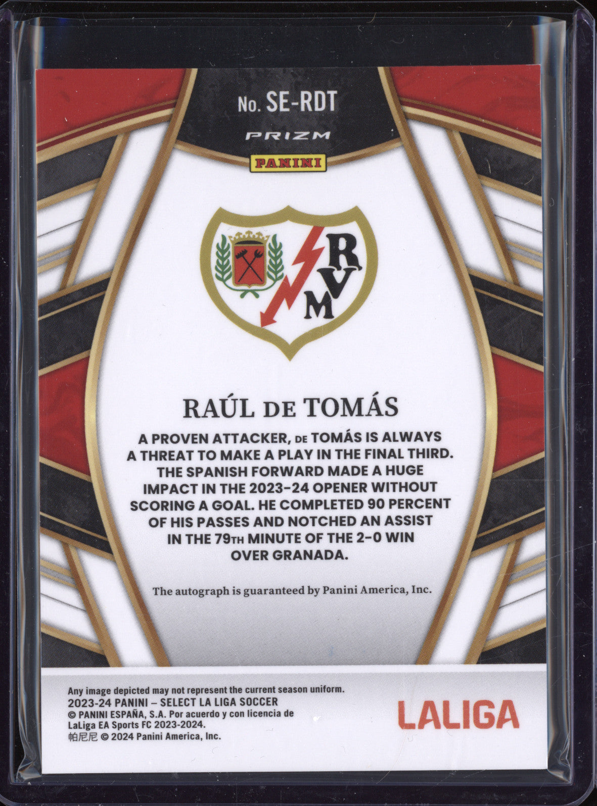 Raul de Tomas 2023-24 Panini La Liga International SE-RDT Select Signatures Red