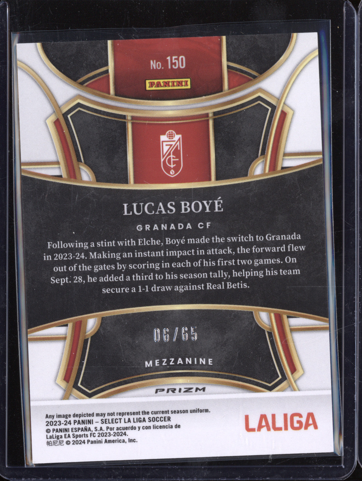 Lucas Boye 2023-24 Panini La Liga International 150 Red Wave 6/65
