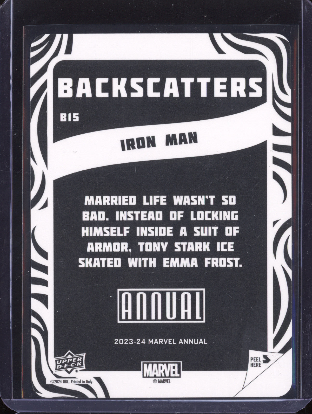 Iron Man 2023-24 Upper Deck Marvel Annual B15 Backscatters