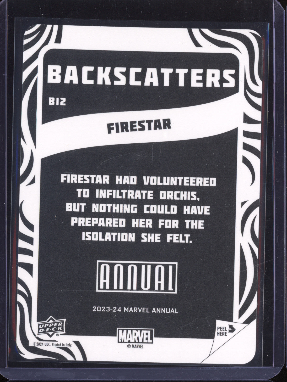 Firestar 2023-24 Upper Deck Marvel Annual B12 Backscatters