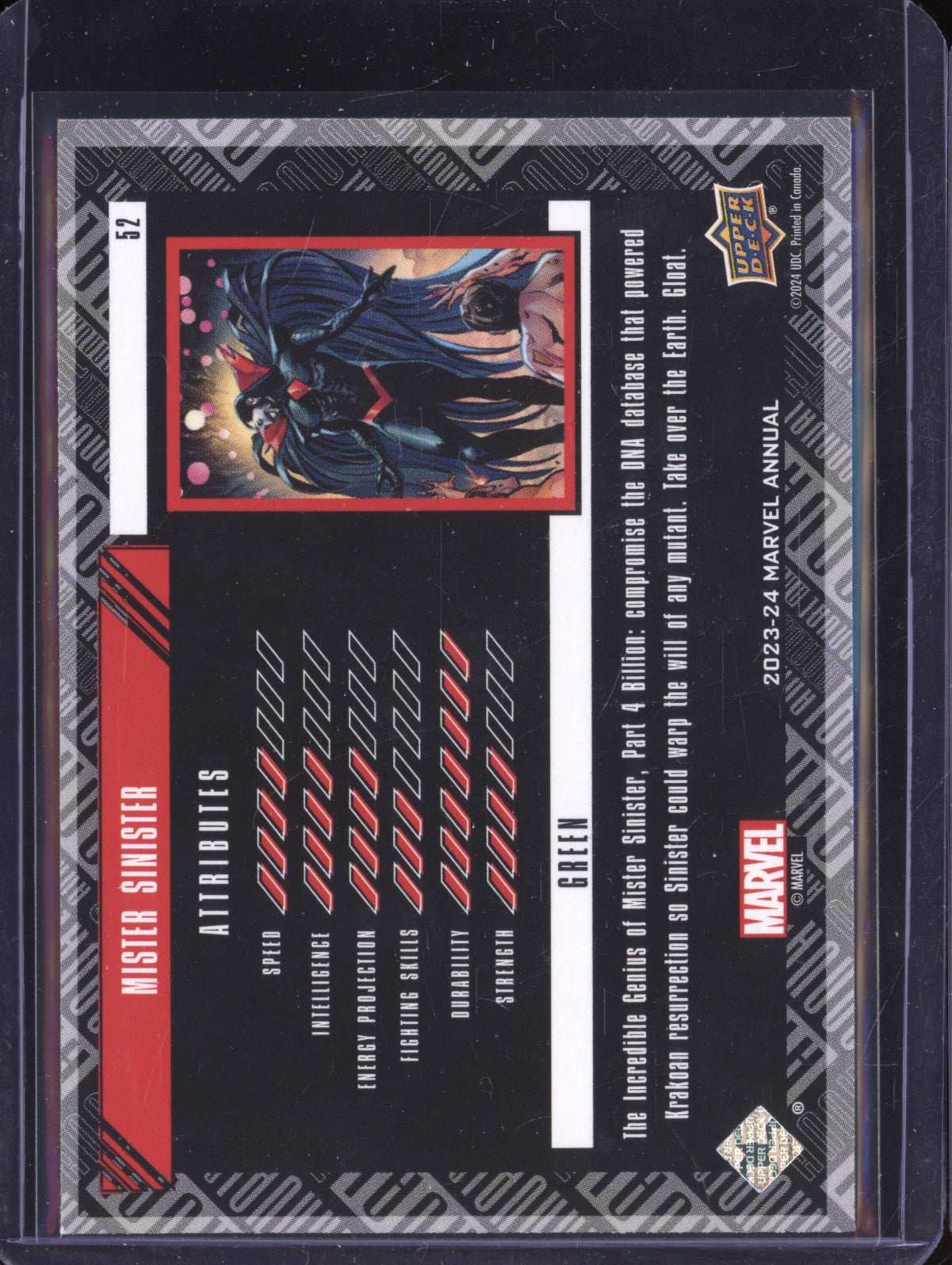 Mister Sinister 2023-24 Upper Deck Marvel Annual 52 Green 464/499
