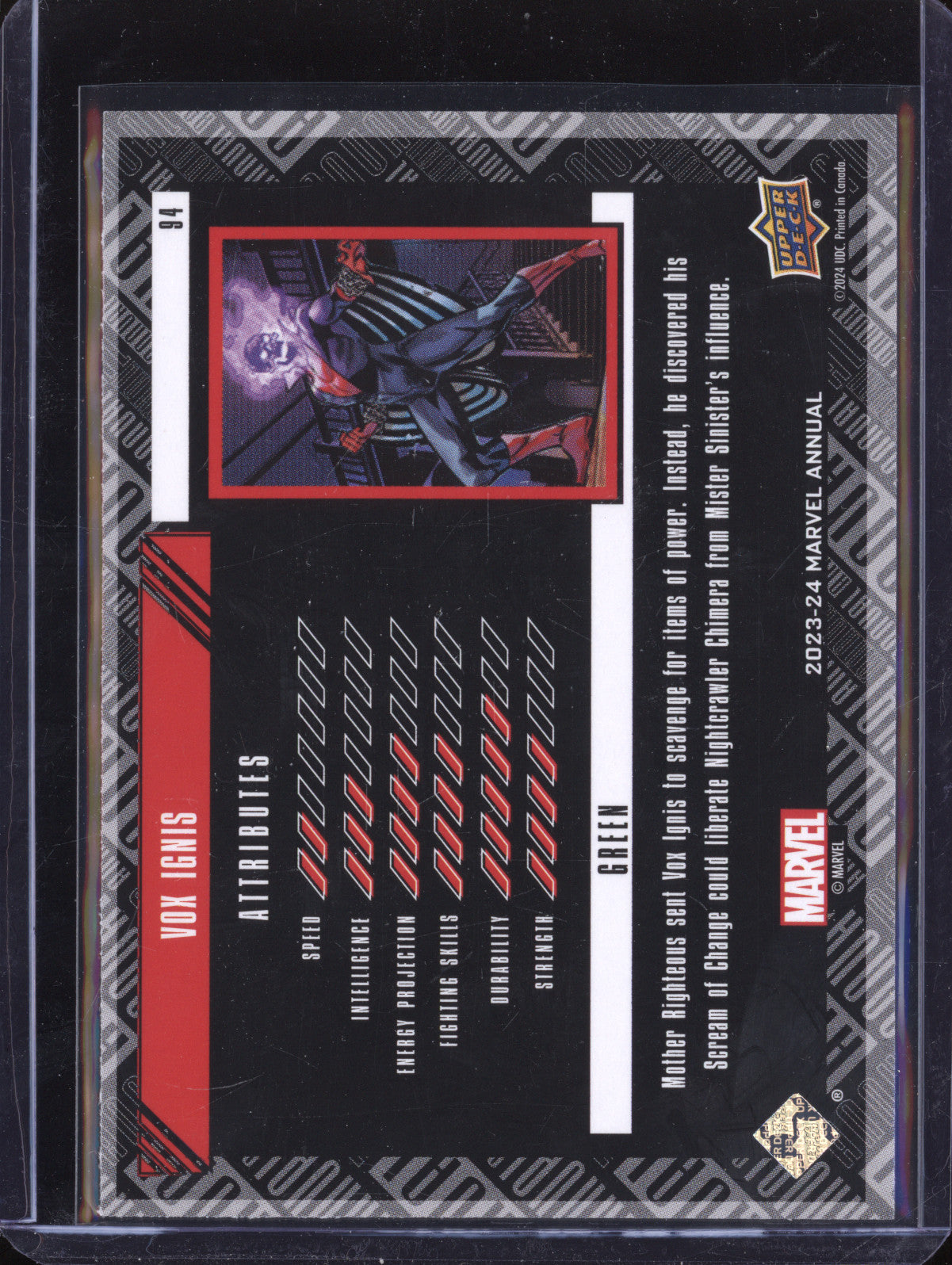 Vox Ignis 2023-24 Upper Deck Marvel Annual 94 Green 468/499