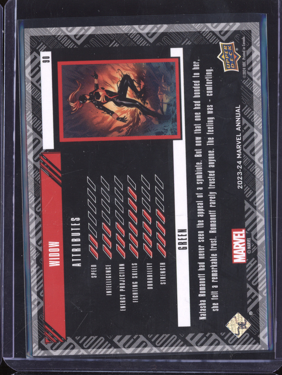 Widow 2023-24 Upper Deck Marvel Annual 90 Green 168/499