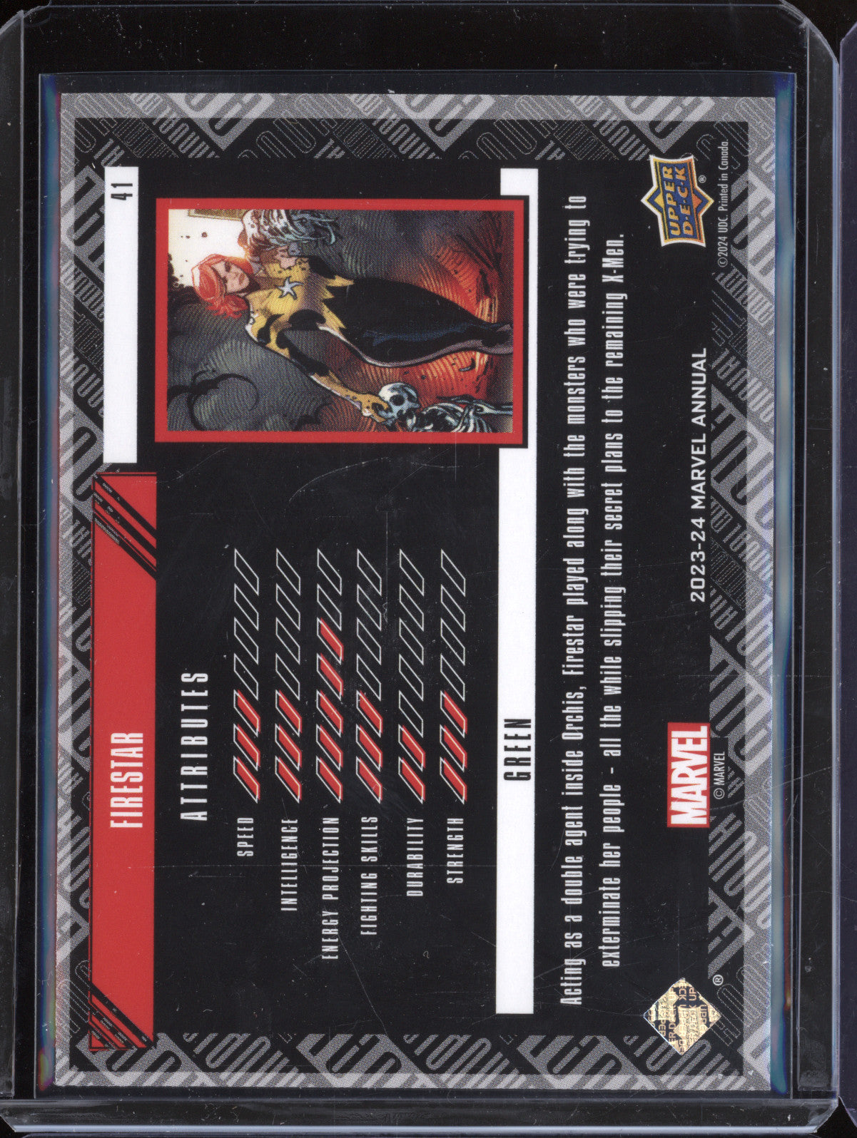 Firestar 2023-24 Upper Deck Marvel Annual 41 Green 21/499