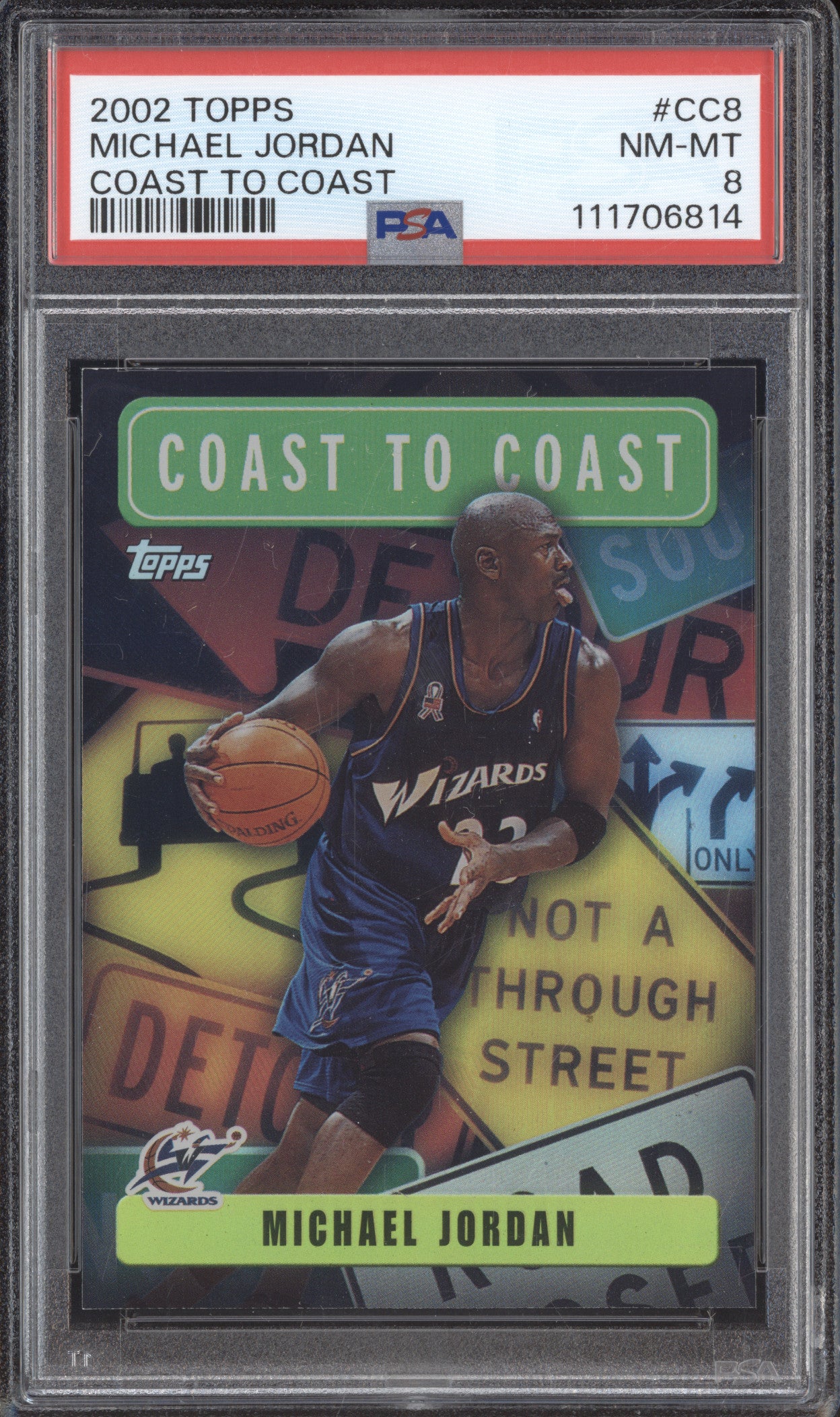 Michael Jordan 2002-03 Topps CC8 Coast to Coast PSA 8