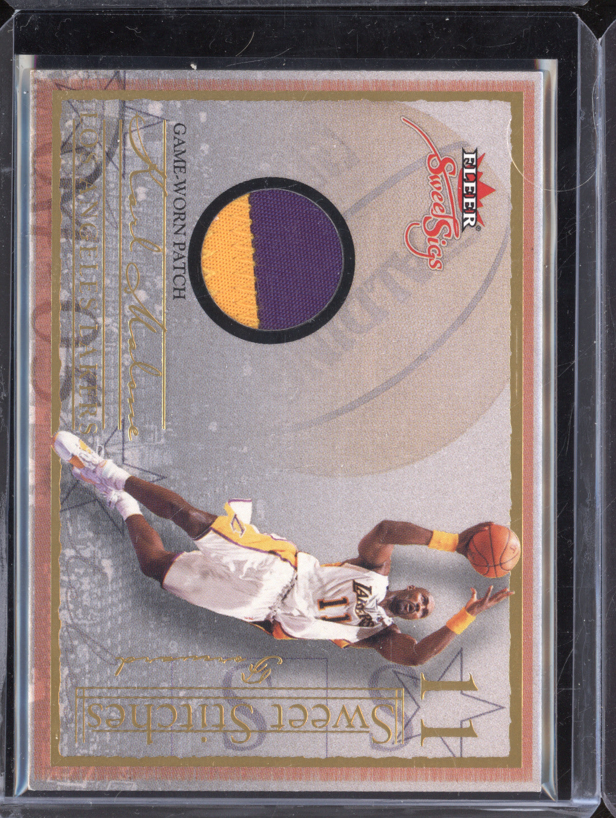 Karl Malone 2004-05 Fleer Sweet Sigs SST-KM Sweet Stitches Gold 14/50