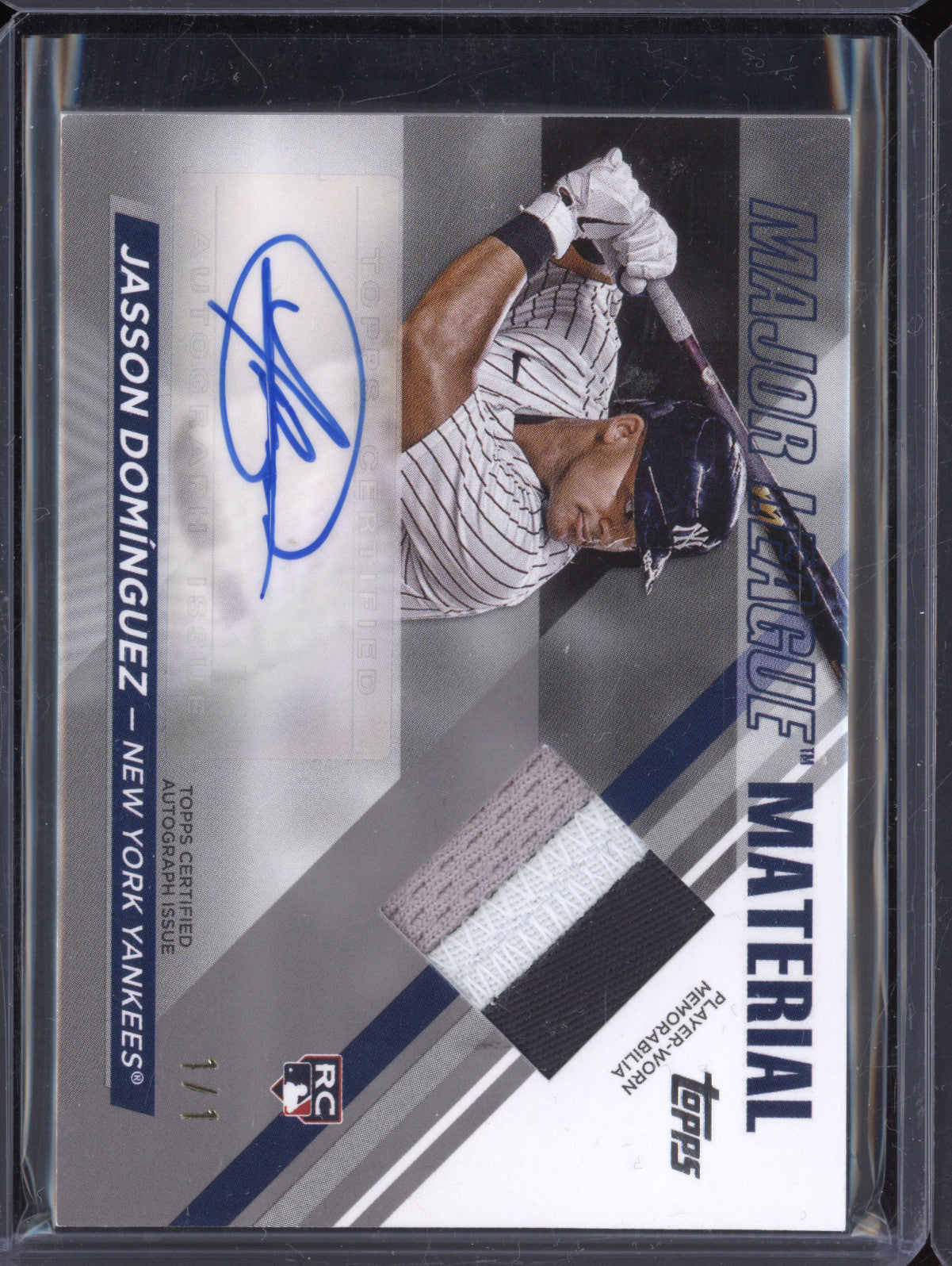 Jasson Dominguez Topps Update MLMAU-JD Major League Material Auto Platinum 1/1