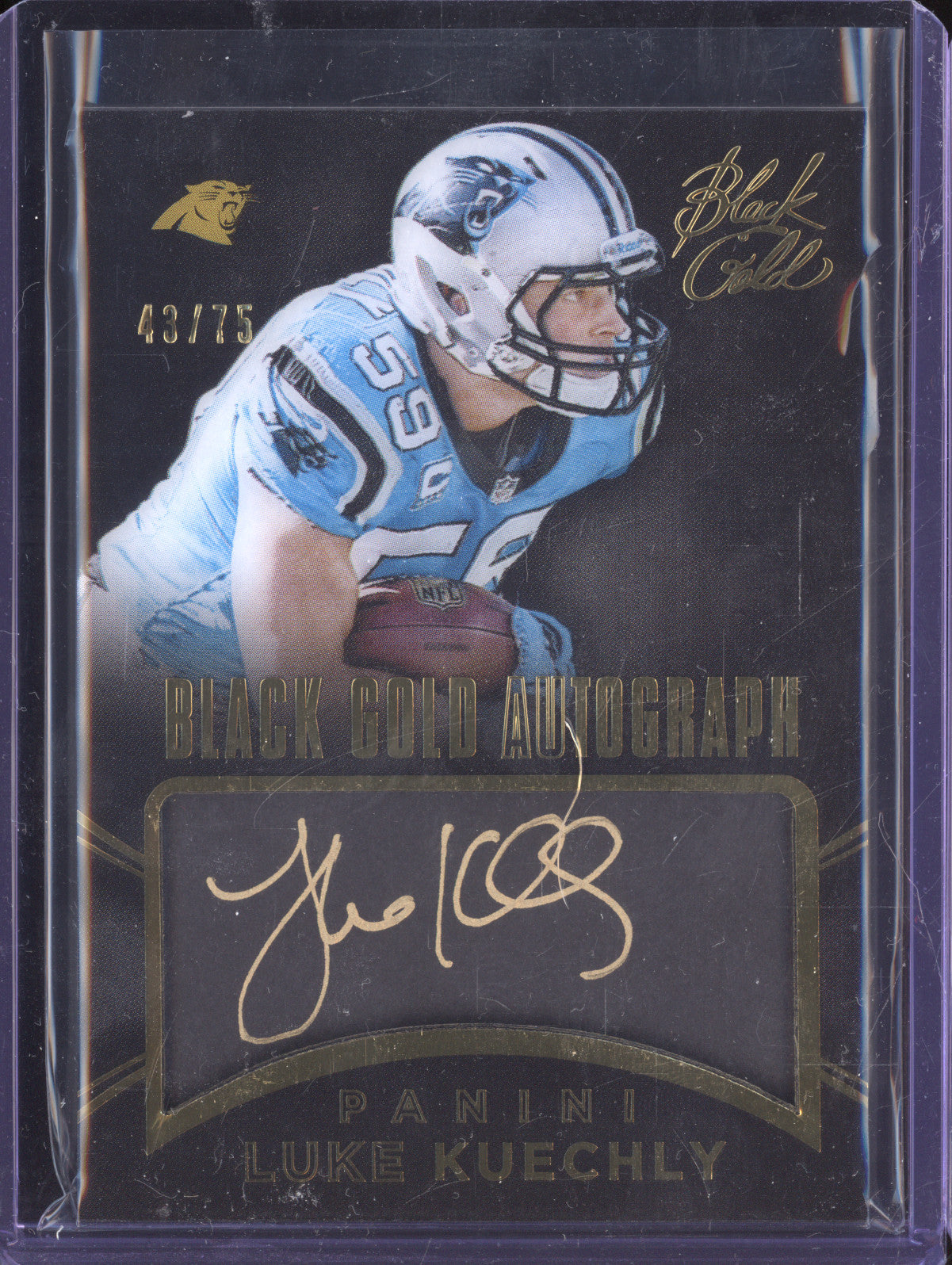 Luke Kuechly 2014 Panini Black Gold AU-LK Autograph 43/75