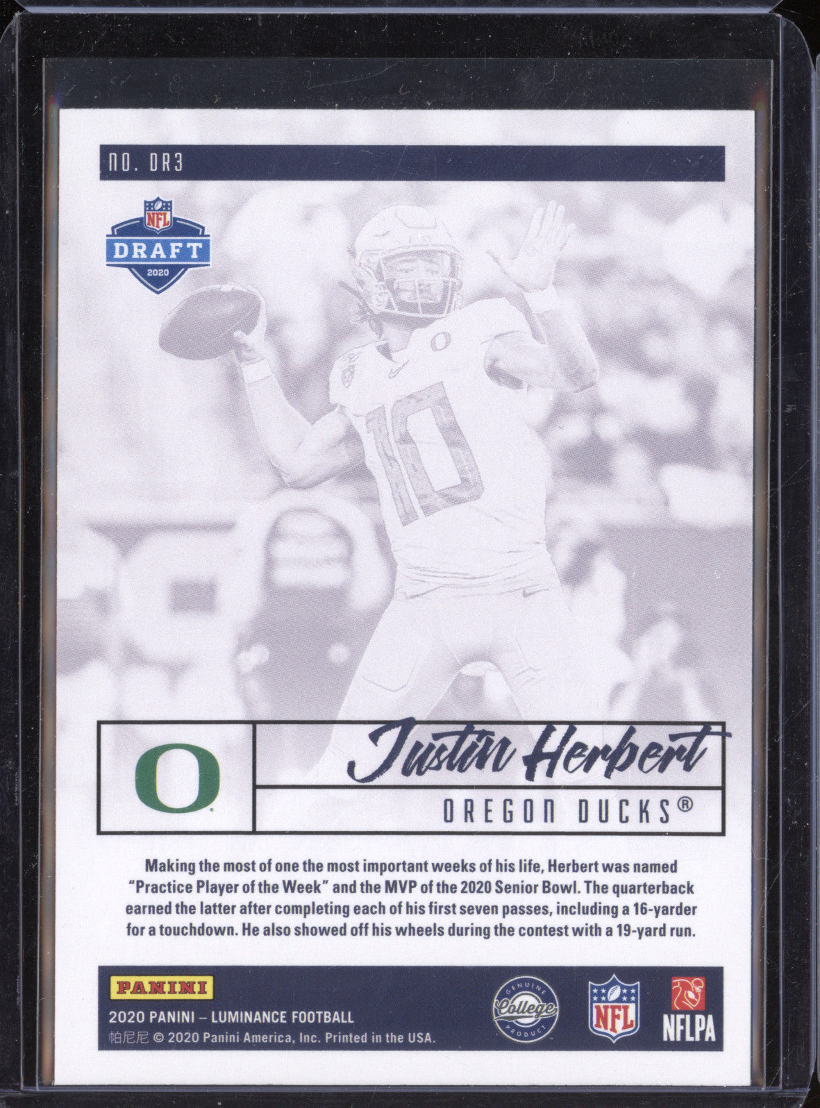 Justin Herbert 2020 Panini Luminance DR3 Dynamic RC