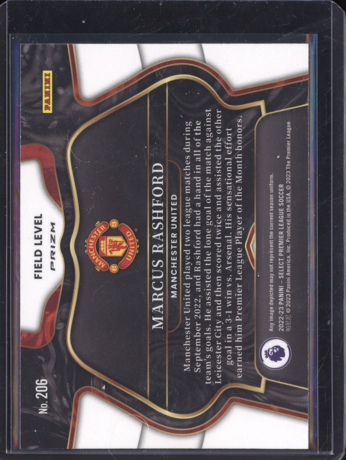 Marcus Rashford 2022-23 Panini Select Premier League 206 White Sparkle