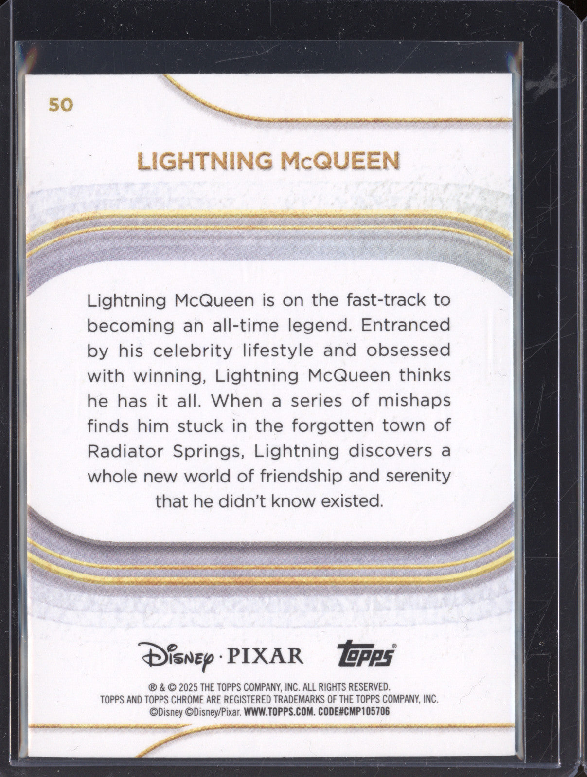 Lightning McQueen 2025 Topps Chrome Disney 50 Mini Diamond