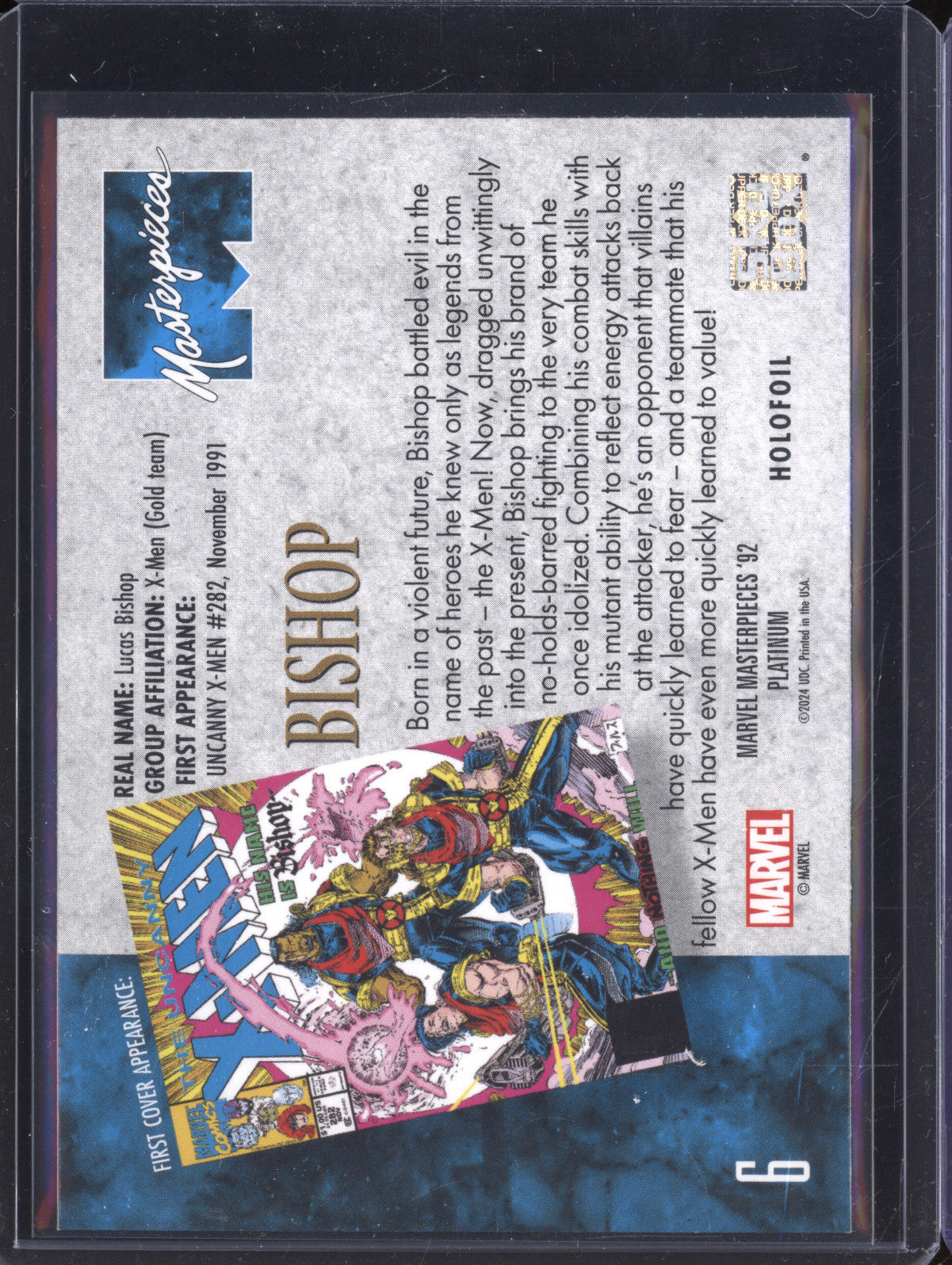 Bishop 2024 Skybox Masterpieces '92 Platinum 6 Holofoil