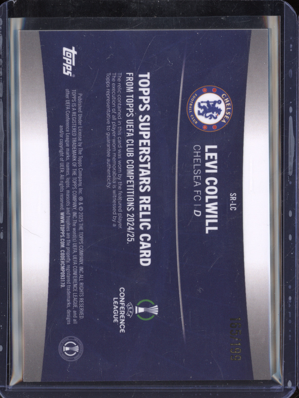 Levi Colwill 2024-25 Topps UCC SR-LC Superstars Relic Neon Green 165/199