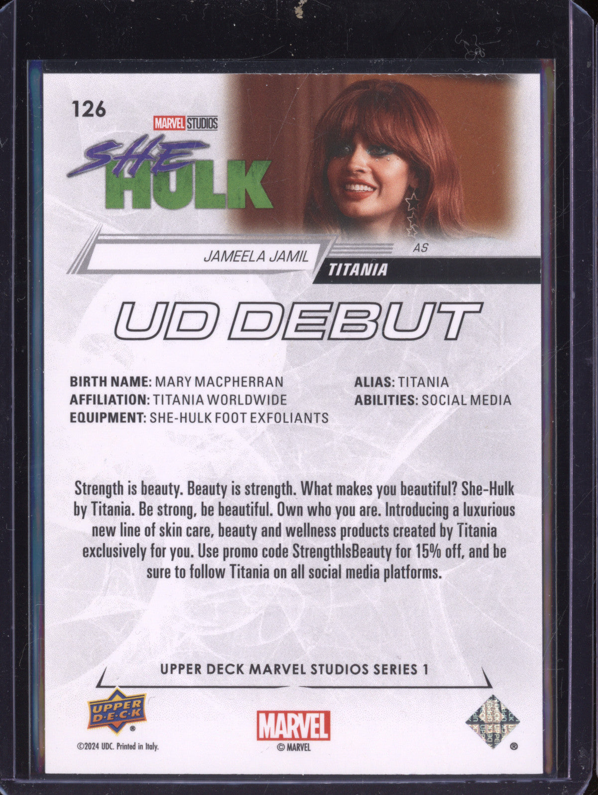 Titania 2024 Upper Deck Marvel Studios Series 1 126 Exclusives UD DEBUT 55/100