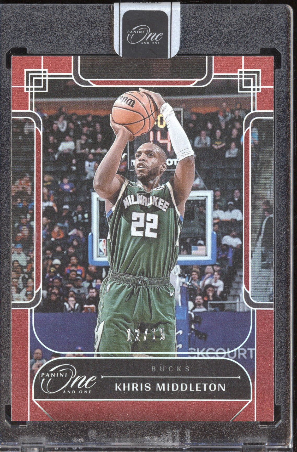 Khris Middleton 2023-24 Panini One and One 95 Red 12/15