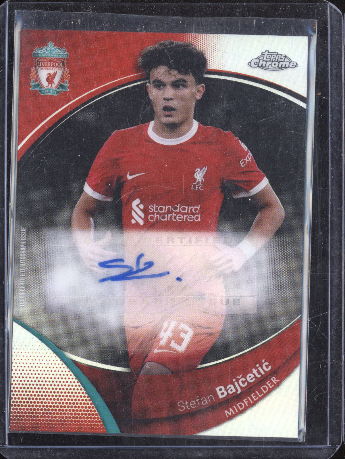Stefan Bajcetic 2023-24 Topps Liverpool Chrome AU-SB Autograph Refractor